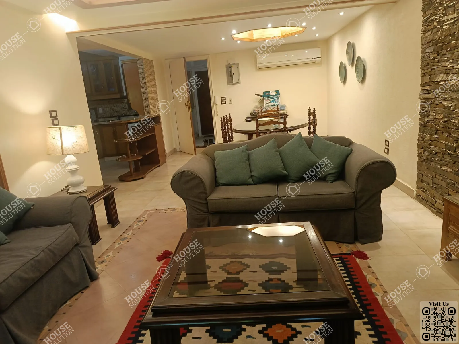 غرفة الاستقبال	 @ دور ارضي للإيجار في المعادي سرايات المعادي مساحة: 150 م² تتكون من 2 غرفة 2 حمام مفروش 5 نجوم #5996-2