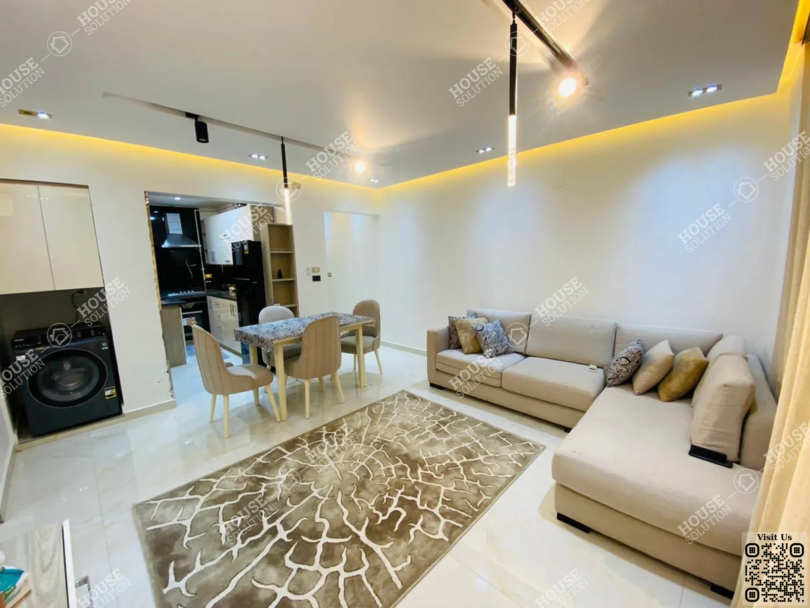 غرفة الاستقبال	 @ شقق للإيجار في المعادي سرايات المعادي مساحة: 125 م² تتكون من 2 غرفة 1 حمام مفروش مودرن 5 نجوم #6041-0