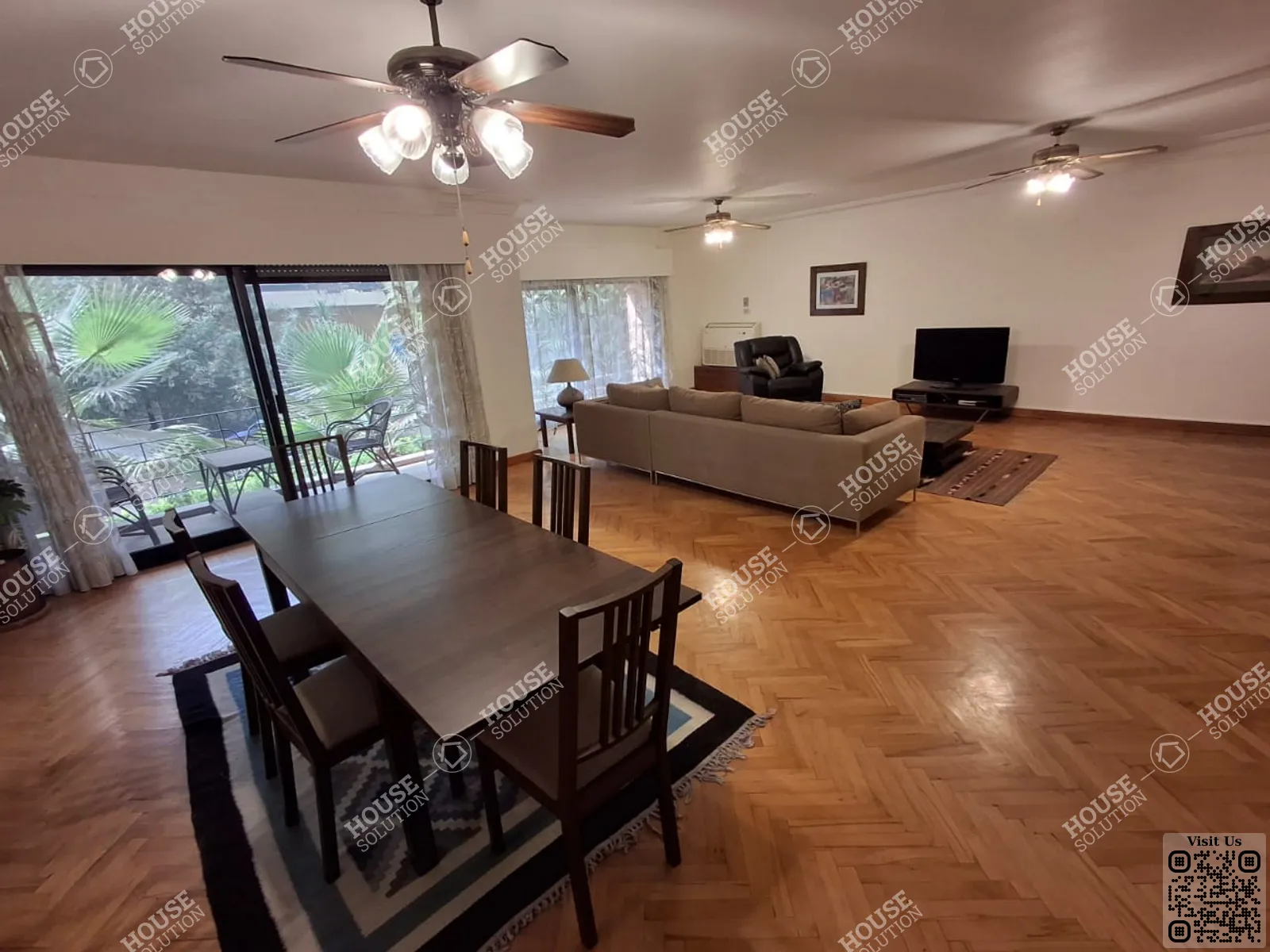 غرفة الاستقبال	 @ دور ارضي للإيجار في المعادي سرايات المعادي مساحة: 220 م² تتكون من 3 غرفة 3 حمام مفروش 5 نجوم #6056-2