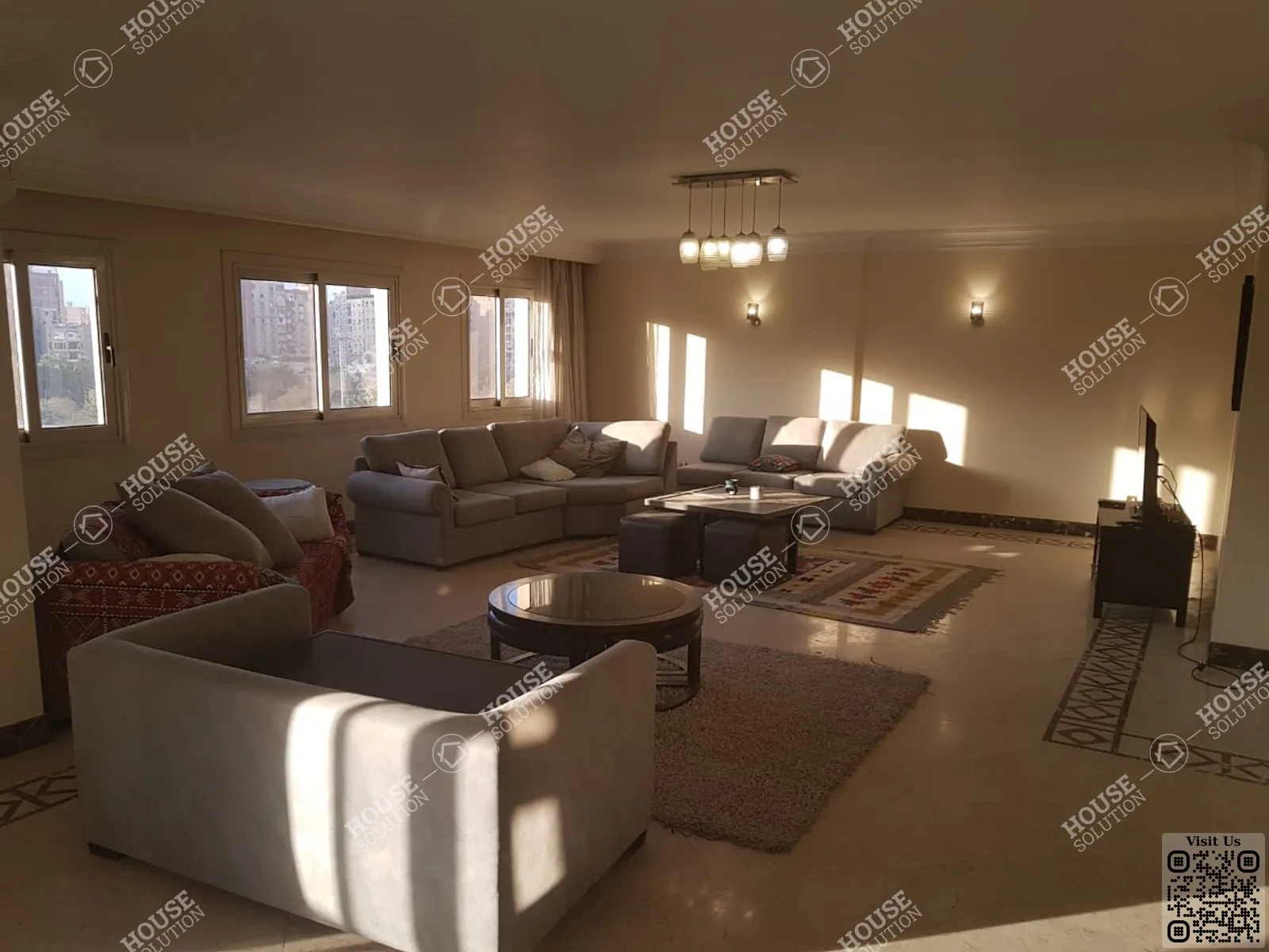 غرفة الاستقبال	 @ شقق للإيجار في المعادي سرايات المعادي مساحة: 320 م² تتكون من 4 غرفة 4 حمام مفروش 5 نجوم #6092-1