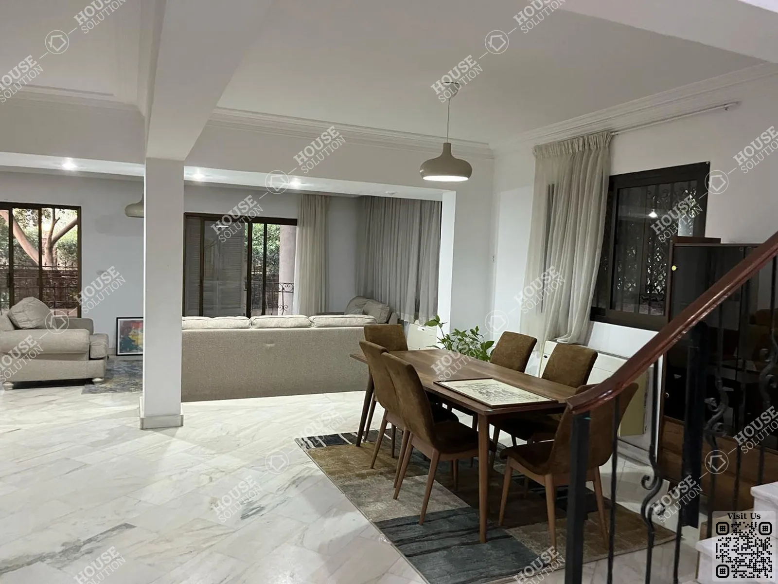DINING AREA @ Ground Floors For Rent In Maadi Maadi Sarayat Area: 280 m² consists of 5 Bedrooms 4 Bathrooms Semi furnished 5 stars #6119-0