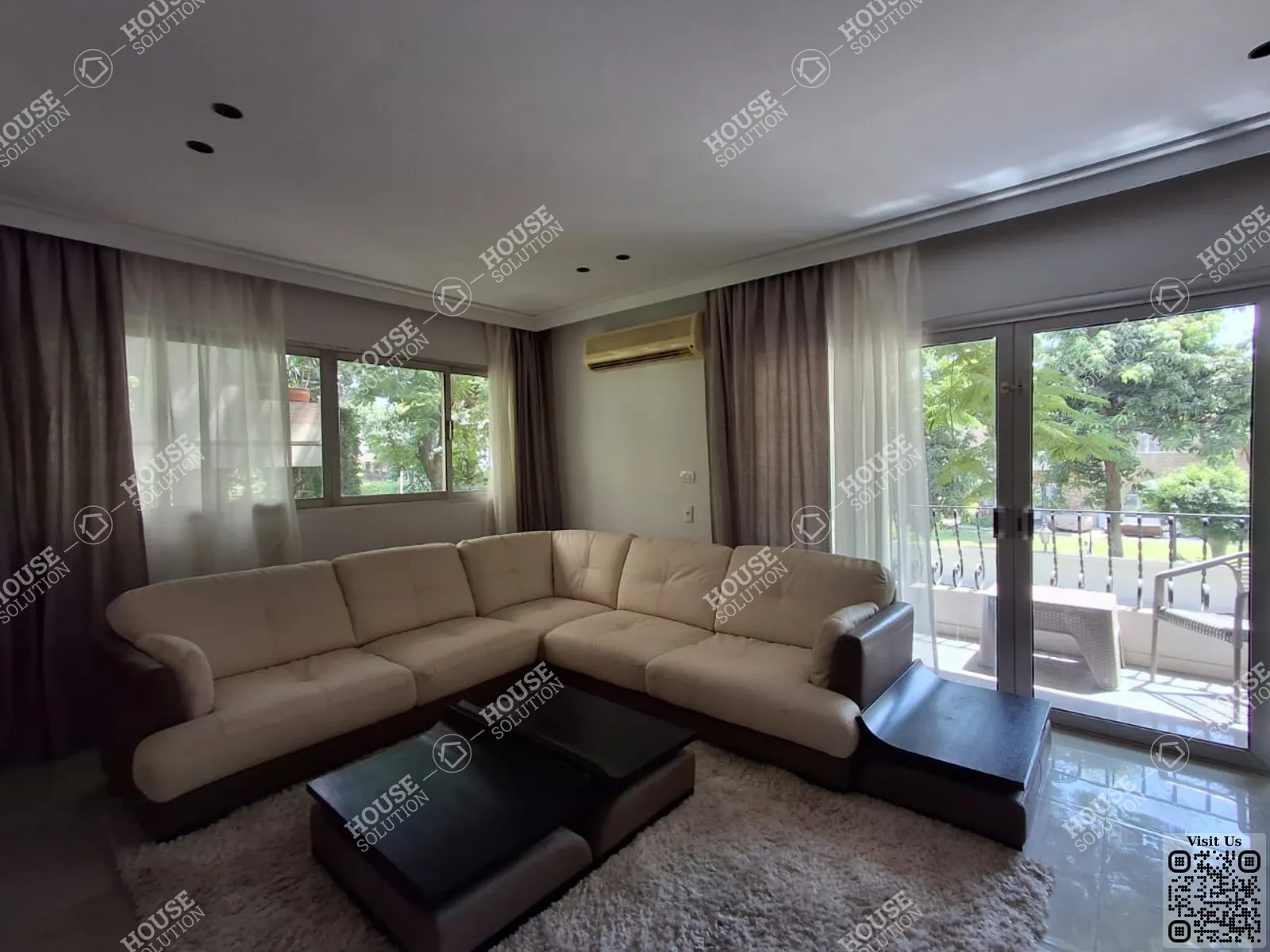 غرفة الاستقبال @ شقق للإيجار في المعادي سرايات المعادي مساحة: 170 م² تتكون من 3 غرفة 3 حمام مفروش مودرن 5 نجوم #6142-1