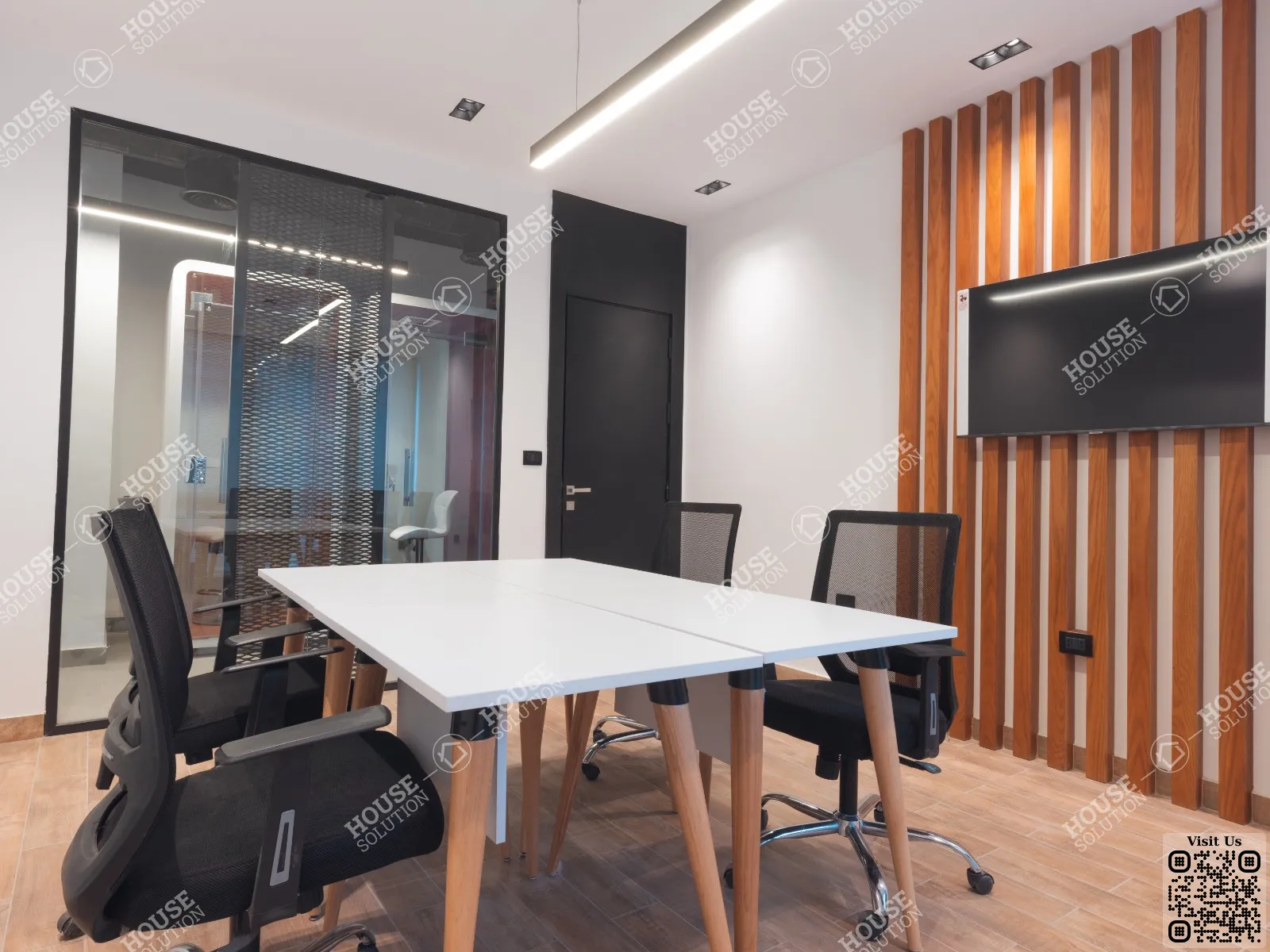 Meeting Room @ Office spaces For Rent In New Cairo Water Way Area: 120 m² consists of 3 Bedrooms 3 Bathrooms Modern furnished 5 stars #6146-2