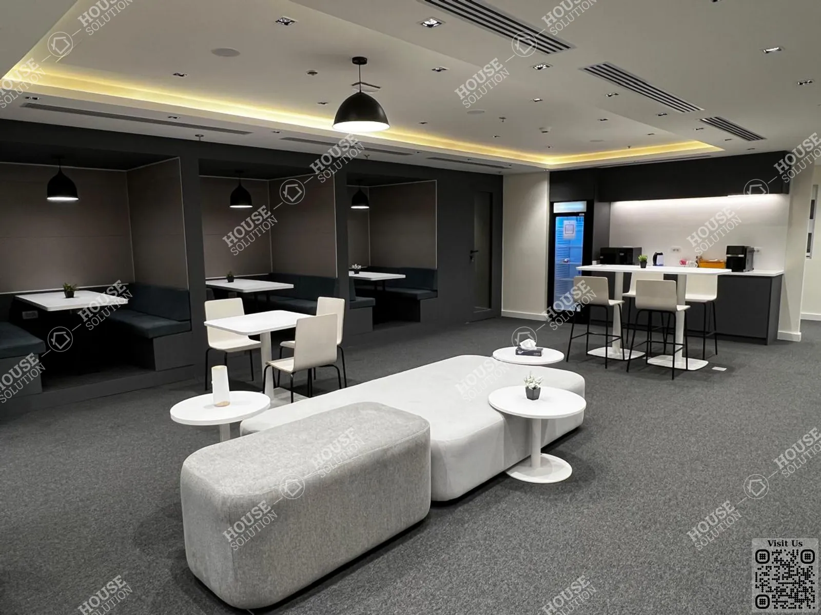 غرفة الاستقبال	 @ مقرات اداريه للإيجار في القاهرة الجديدة واتر واى مساحة: 200 م² تتكون من 4 غرفة 3 حمام مفروش مودرن 5 نجوم #6150-0