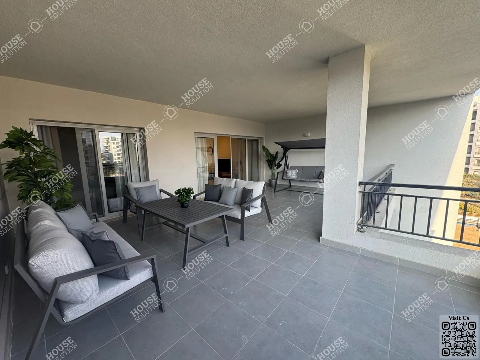 BALCONY  @ Apartments For Rent In New Cairo Cairo Festival City Al-Futtaim Area: 190 m² consists of 3 Bedrooms 3 Bathrooms Modern furnished 5 stars #6163-2