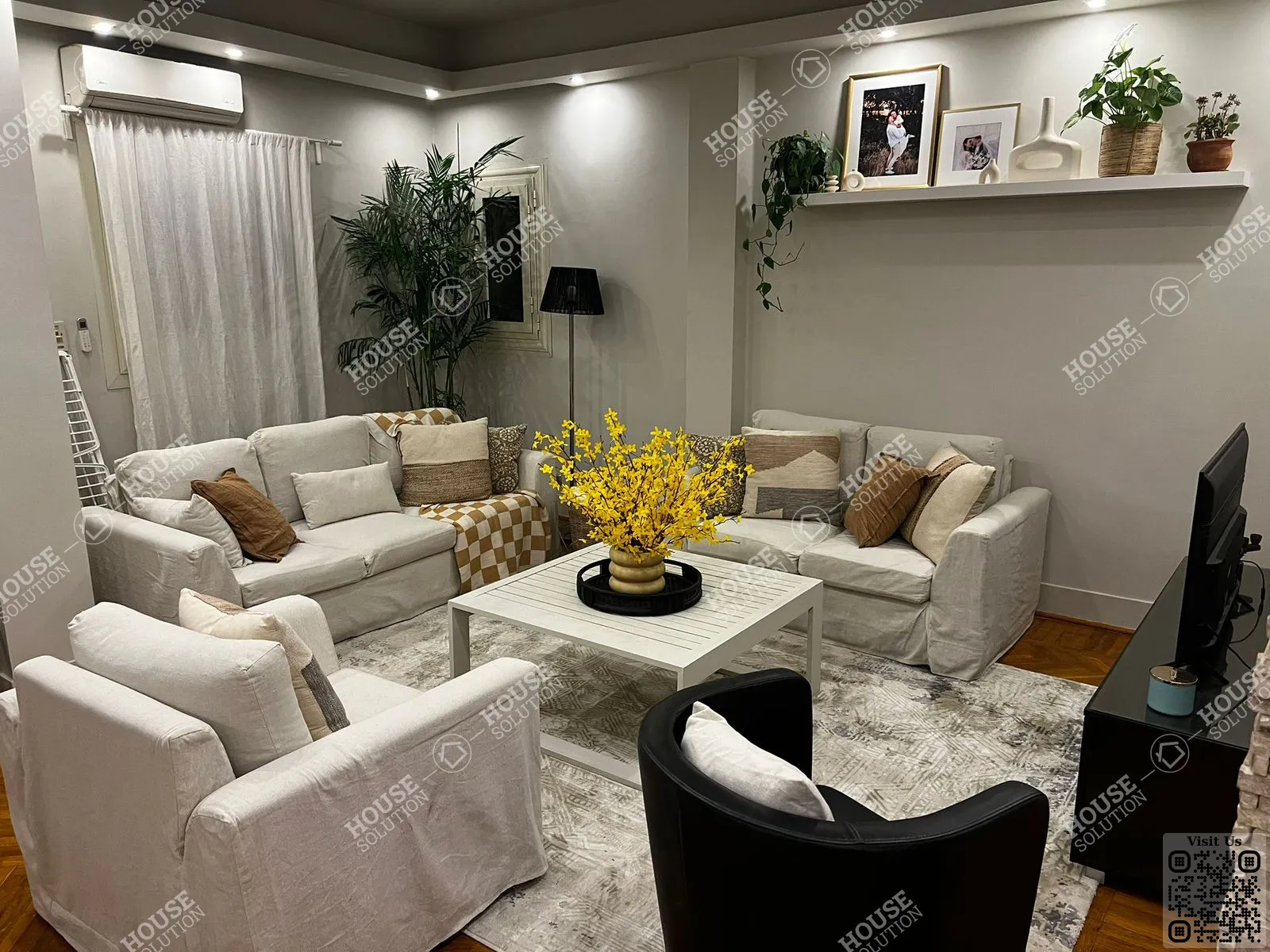 LIVING AREA  @ Apartments For Rent In Maadi Maadi Sarayat Area: 140 m² consists of 2 Bedrooms 2 Bathrooms Modern furnished 5 stars #6179-0