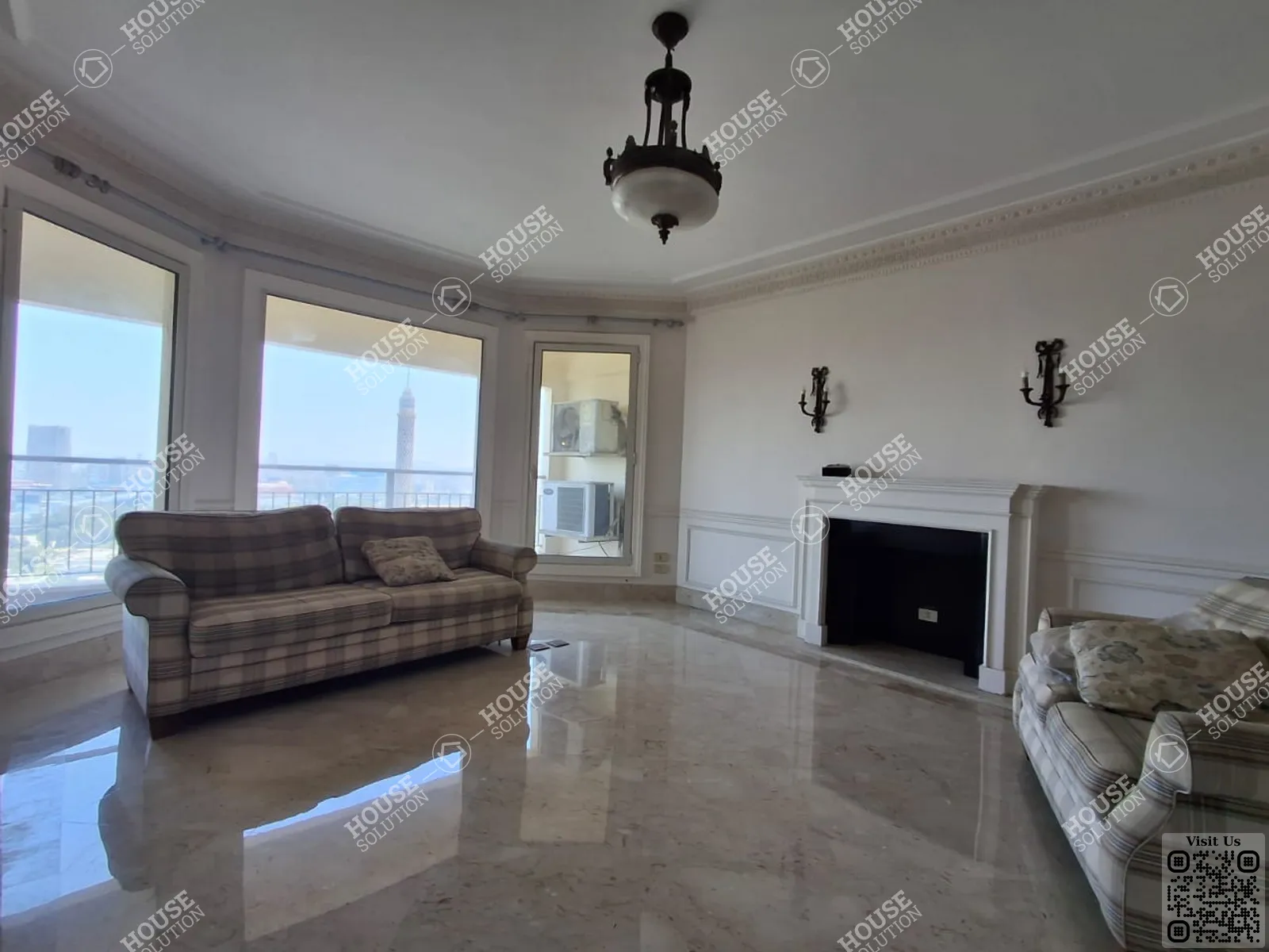 غرفة الاستقبال	 @ شقق للإيجار في العجوزه كورنيش العجوزه مساحة: 600 م² تتكون من 5 غرفة 5 حمام مفروش مودرن 5 نجوم #6183-2