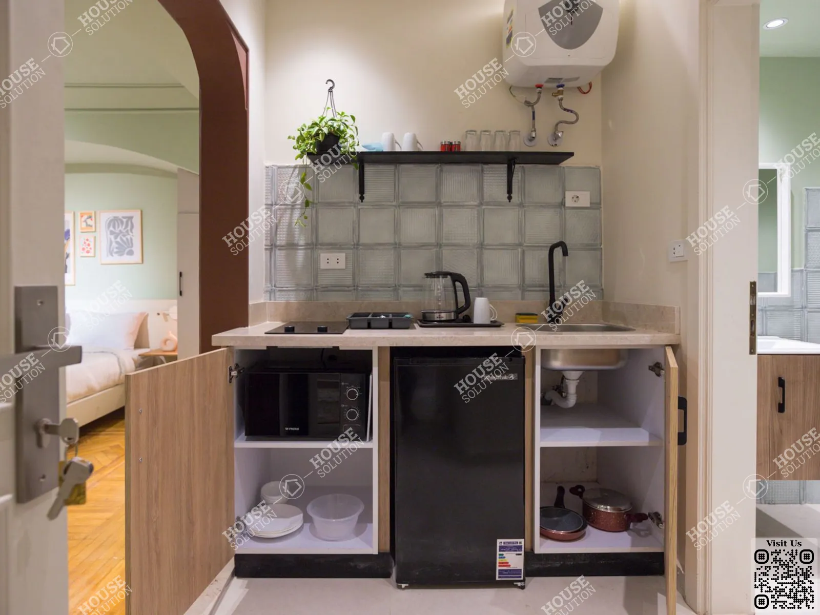 KITCHENETTE  @ Studios For Rent In Maadi Maadi Sarayat Area: 70 m² consists of 1 Bedrooms 1 Bathrooms Modern furnished 5 stars #6195-0