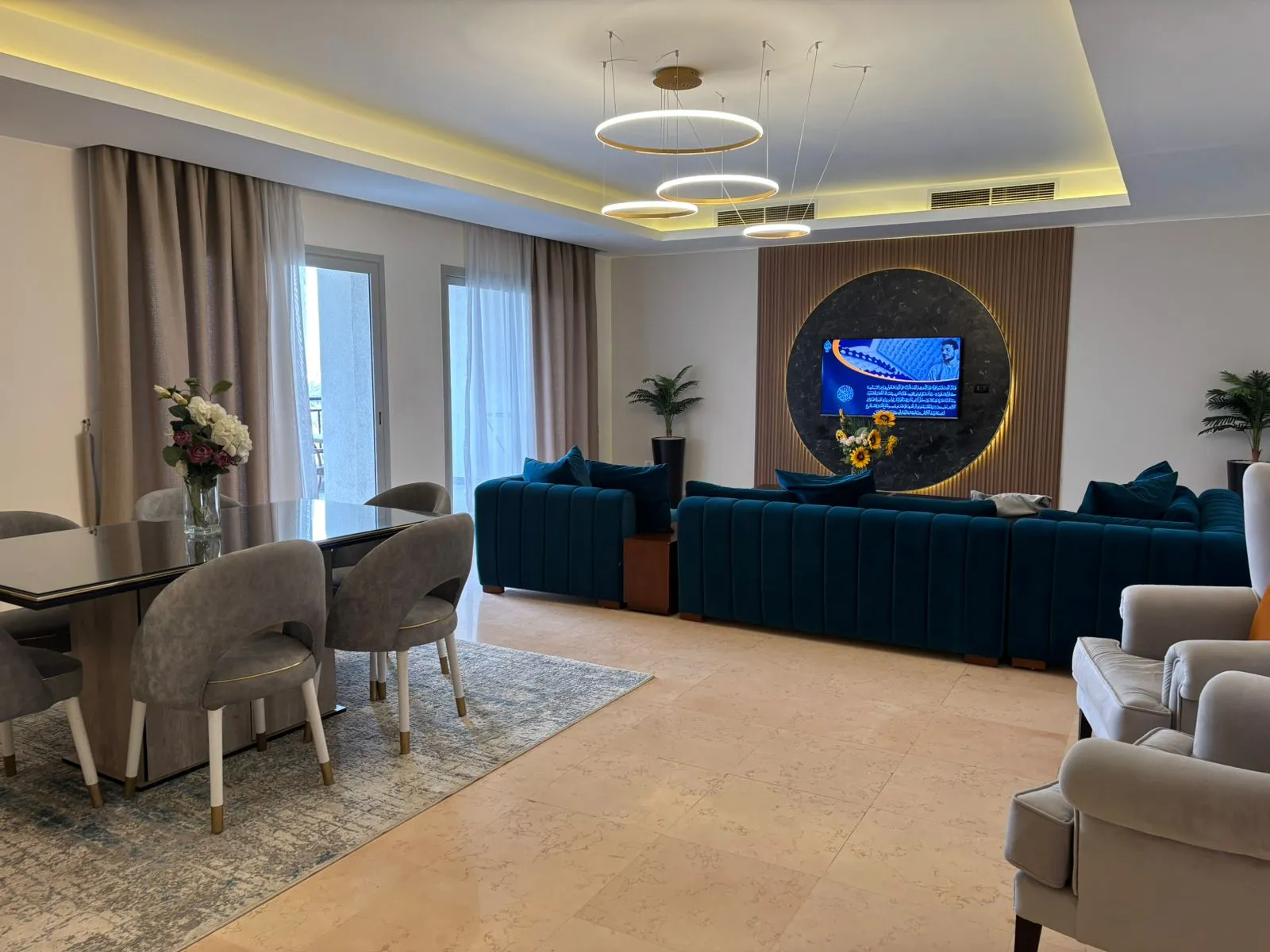 Apartments For Sale In New Cairo Cairo Festival City Al-Futtaim Area: 150 m² consists of 2 Bedrooms 2 Bathrooms Modern furnished 5 stars #6203