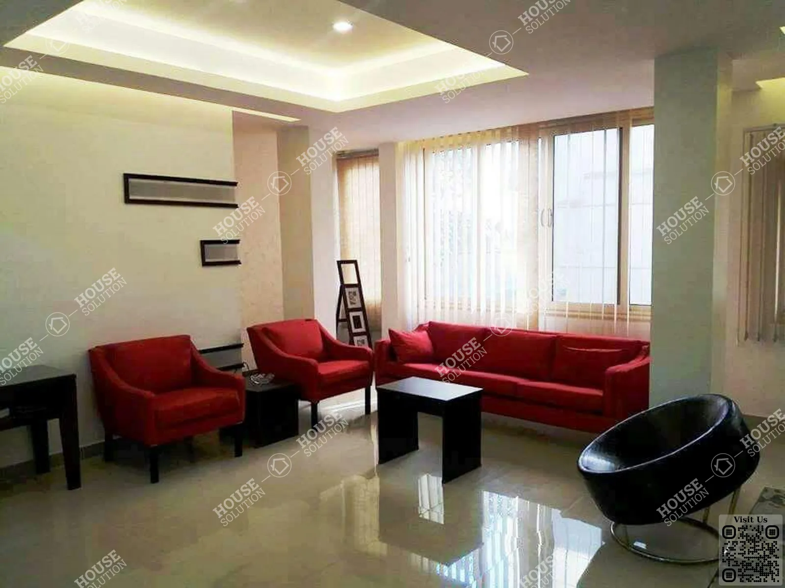 غرفة الاستقبال @ شقق للإيجار في المعادي سرايات المعادي مساحة: 165 م² تتكون من 3 غرفة 2 حمام مفروش 5 نجوم #6204-2