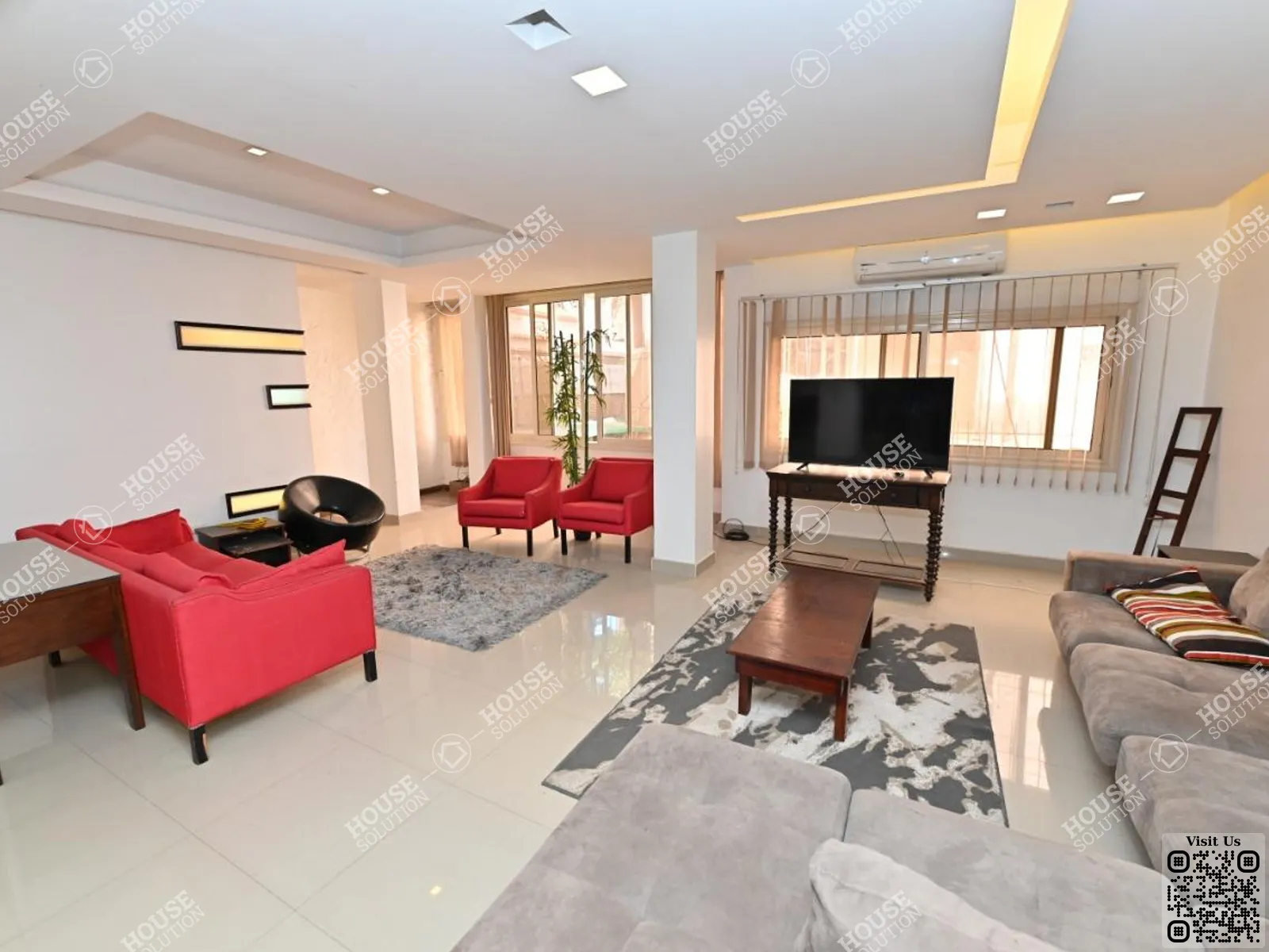 غرفة الاستقبال @ شقق للإيجار في المعادي سرايات المعادي مساحة: 165 م² تتكون من 3 غرفة 2 حمام مفروش 5 نجوم #6204-1