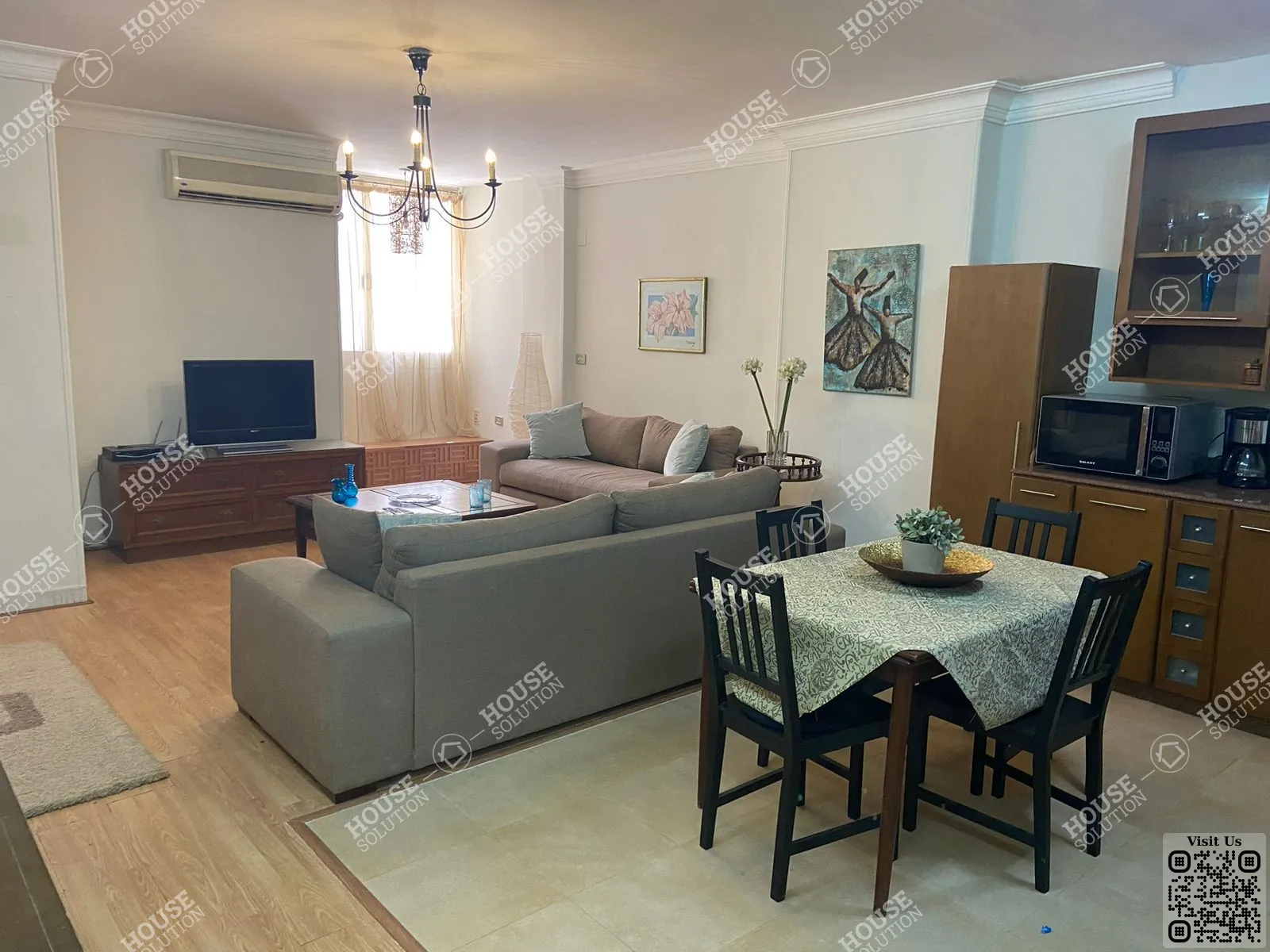 غرفة الاستقبال	 @ شقق للإيجار في المعادي سرايات المعادي مساحة: 140 م² تتكون من 2 غرفة 2 حمام مفروش 3 نجوم #6213-1