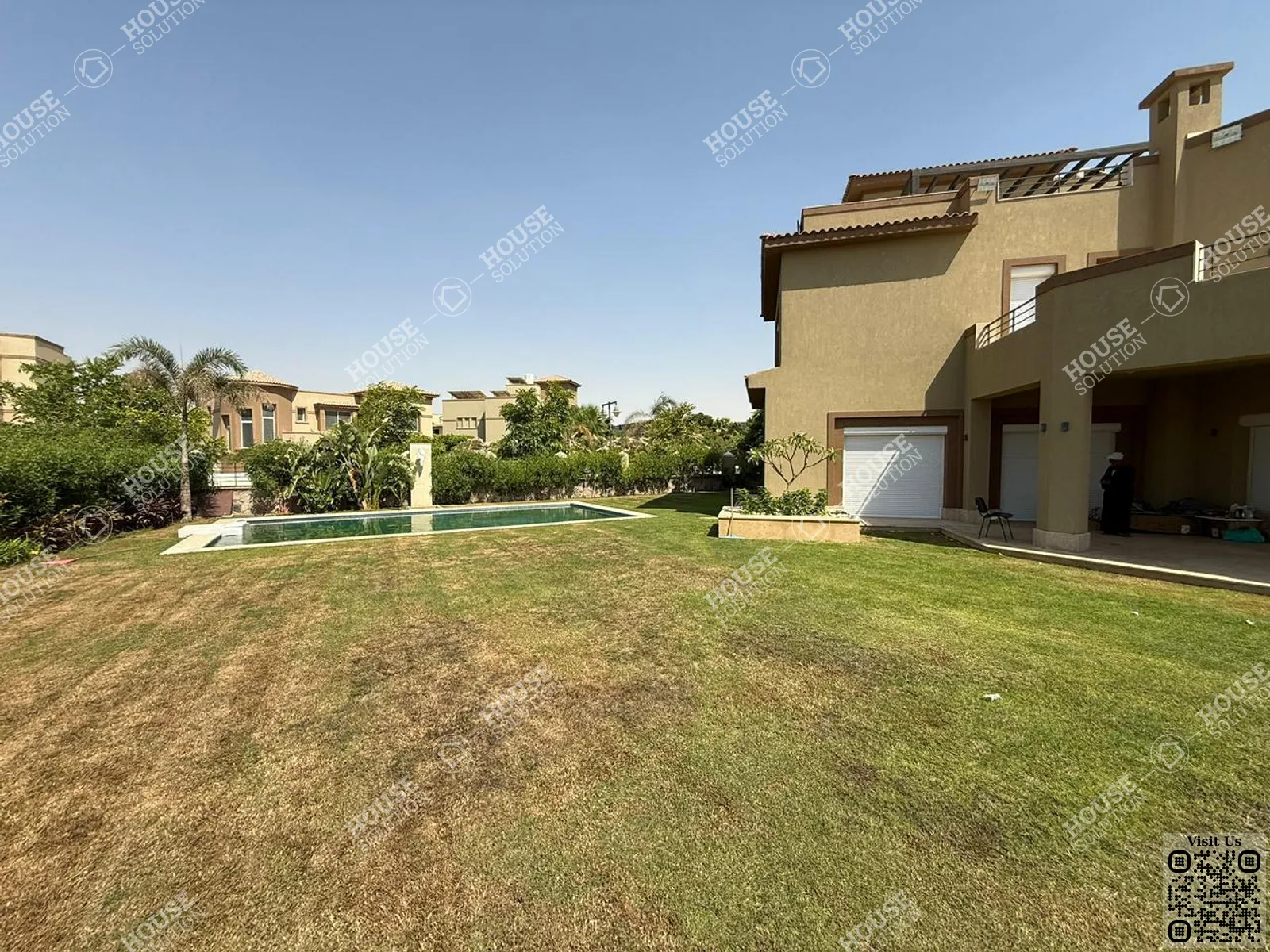 PRIVATE SWIMMING POOL  @ Villas For Rent In Katameya Palm Hills Katameya Area: 800 m² consists of 5 Bedrooms 6 Bathrooms Semi furnished 5 stars #6243-0