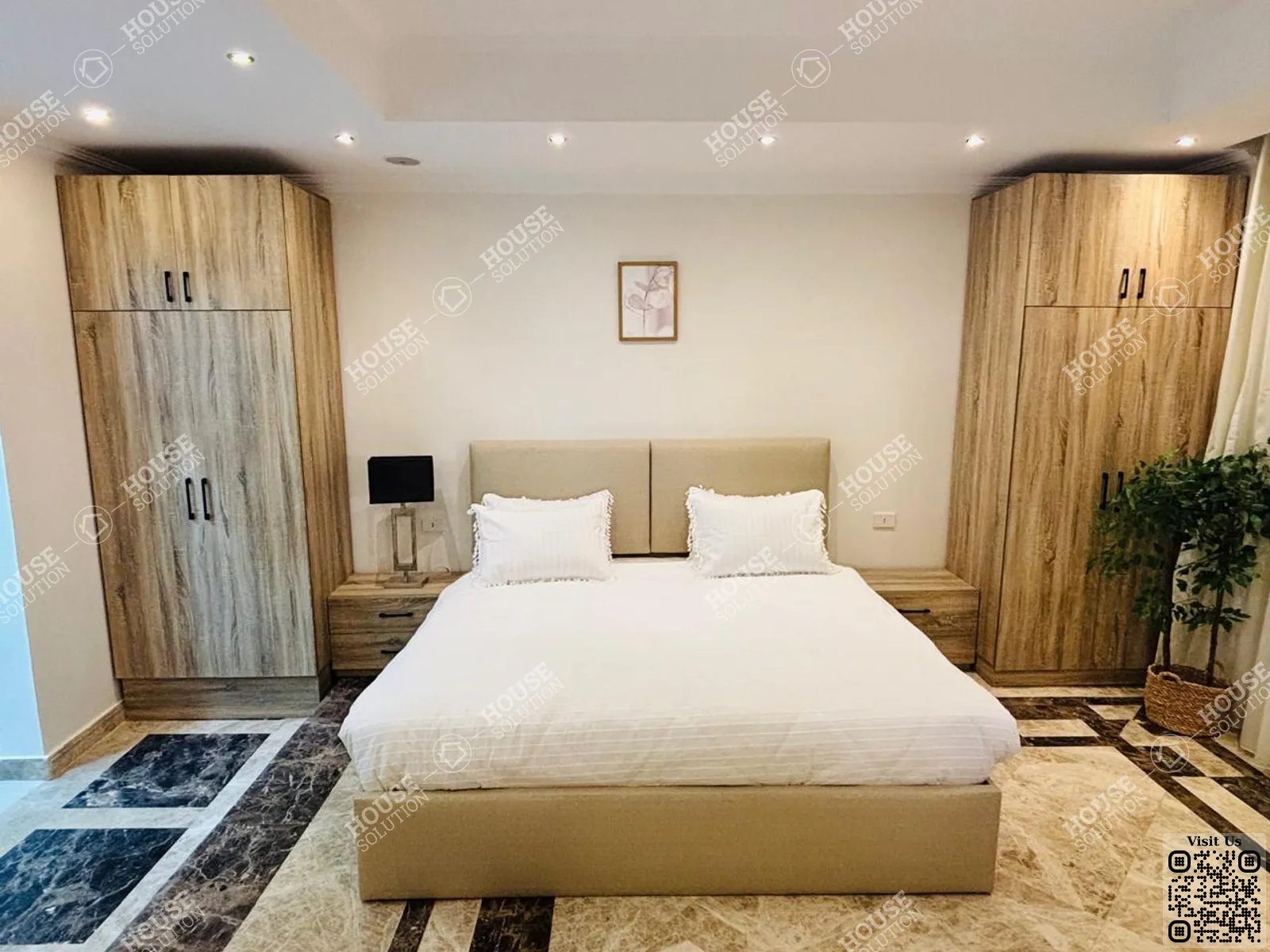 BEDROOM  @ Studios For Rent In New Cairo 90 street Area: 45 m² consists of 1 Bedrooms 1 Bathrooms Modern furnished 5 stars #6250-2