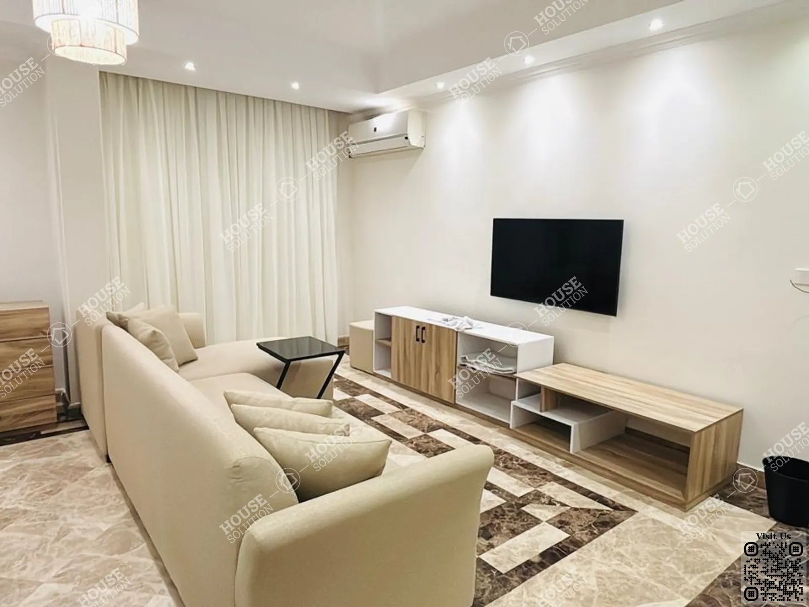 LIVING AREA  @ Studios For Rent In New Cairo 90 street Area: 45 m² consists of 1 Bedrooms 1 Bathrooms Modern furnished 5 stars #6250-1