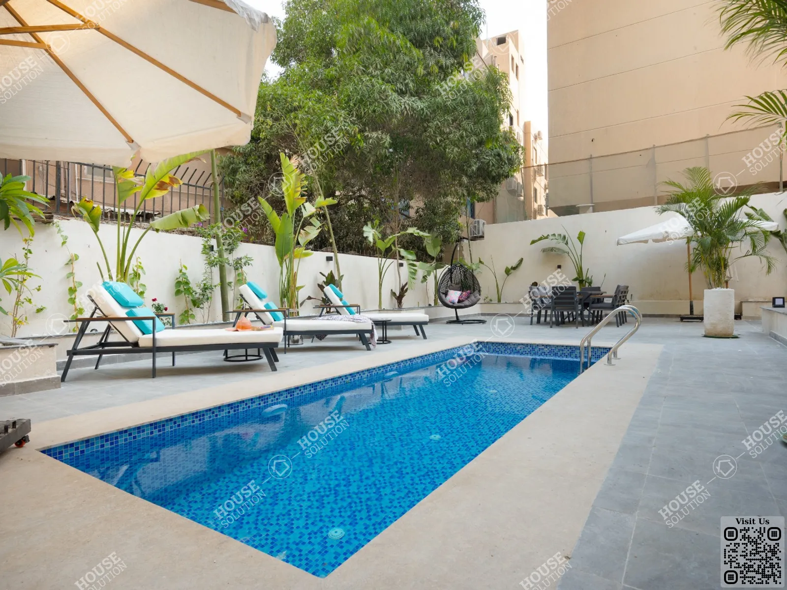 SHARED SWIMMING POOL  @ Studios For Rent In Maadi Maadi Degla Area: 45 m² consists of 1 Bedrooms 1 Bathrooms Modern furnished 5 stars #6254-2