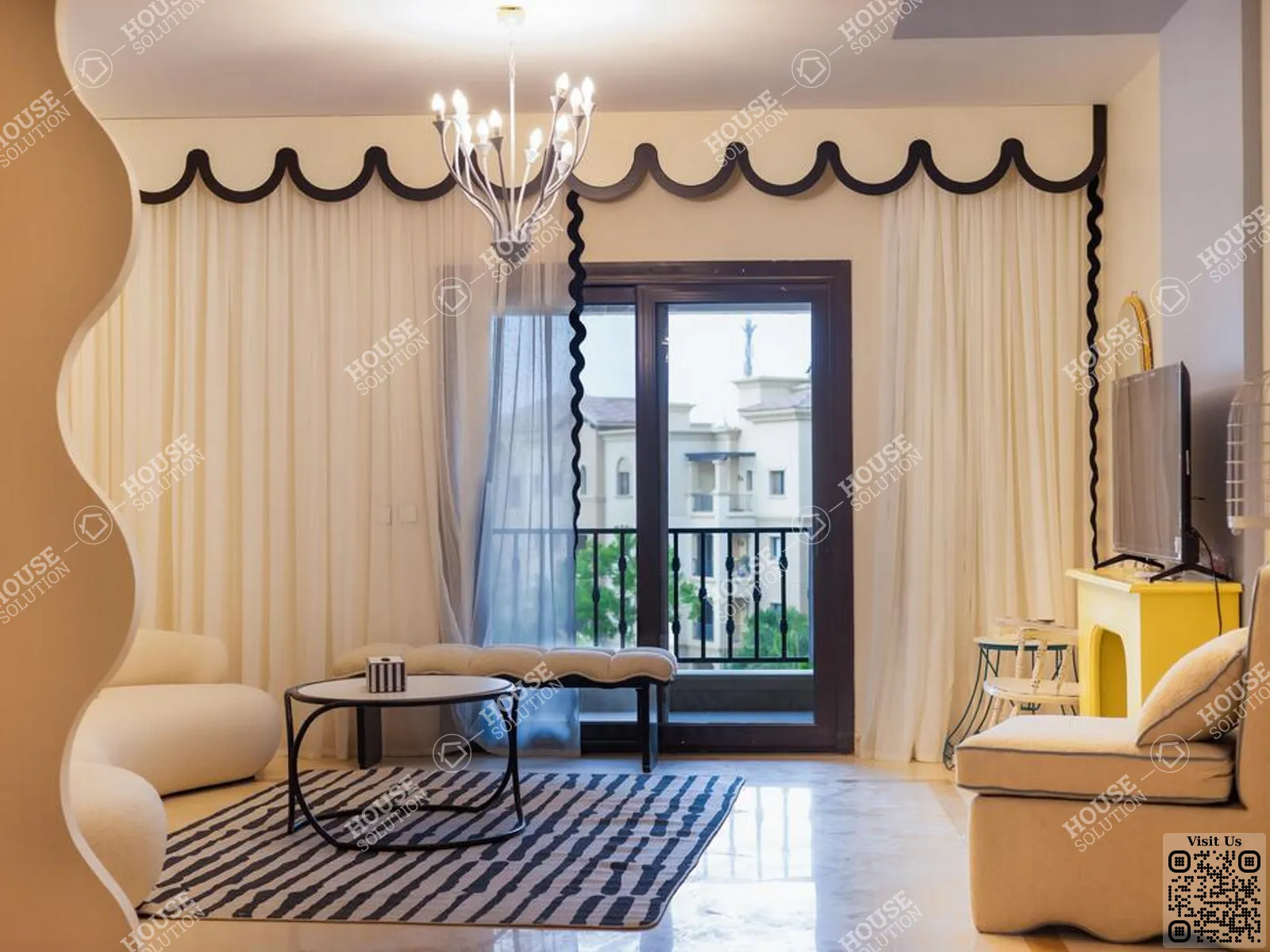 RECEPTION  @ Apartments For Rent In New Cairo Mivida Area: 160 m² consists of 3 Bedrooms 3 Bathrooms Modern furnished 5 stars #6270-1