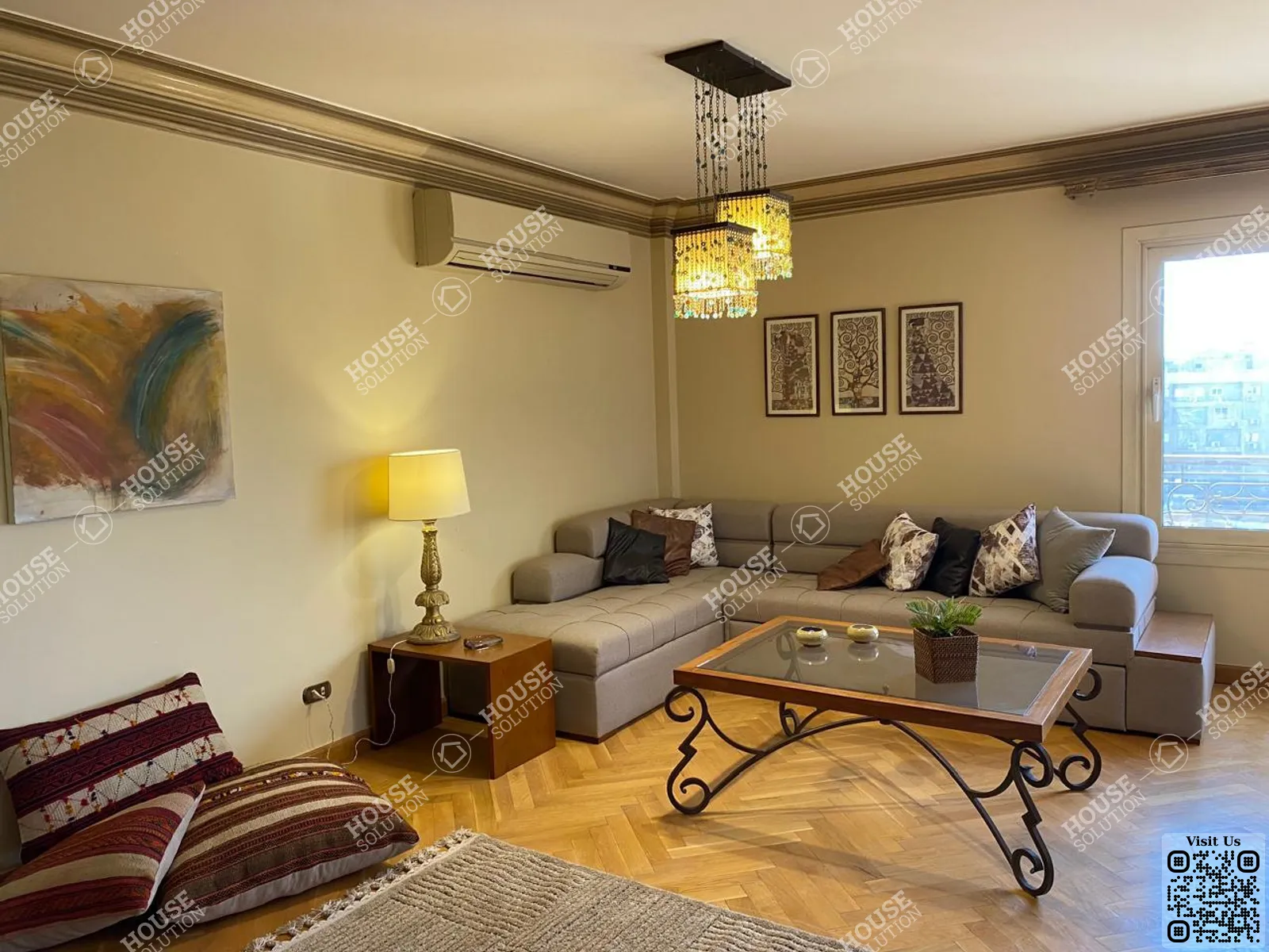 LIVING AREA  @ Apartments For Sale In Maadi Maadi Sarayat Area: 300 m² consists of 4 Bedrooms 3 Bathrooms Modern furnished 1 stars #6288-2