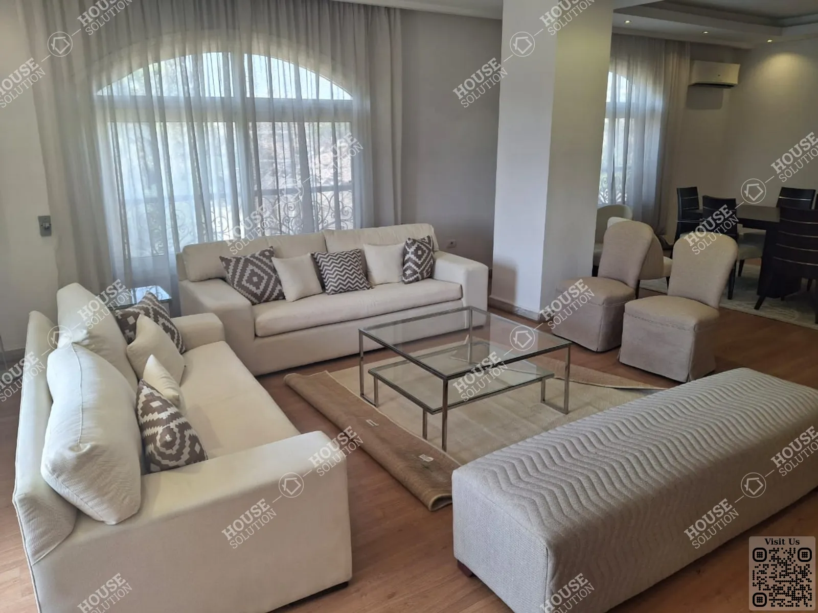 منطقة سكنية @ شقق للإيجار في المعادي سرايات المعادي مساحة: 220 م² تتكون من 3 غرفة 3 حمام مفروش مودرن 5 نجوم #6293-1