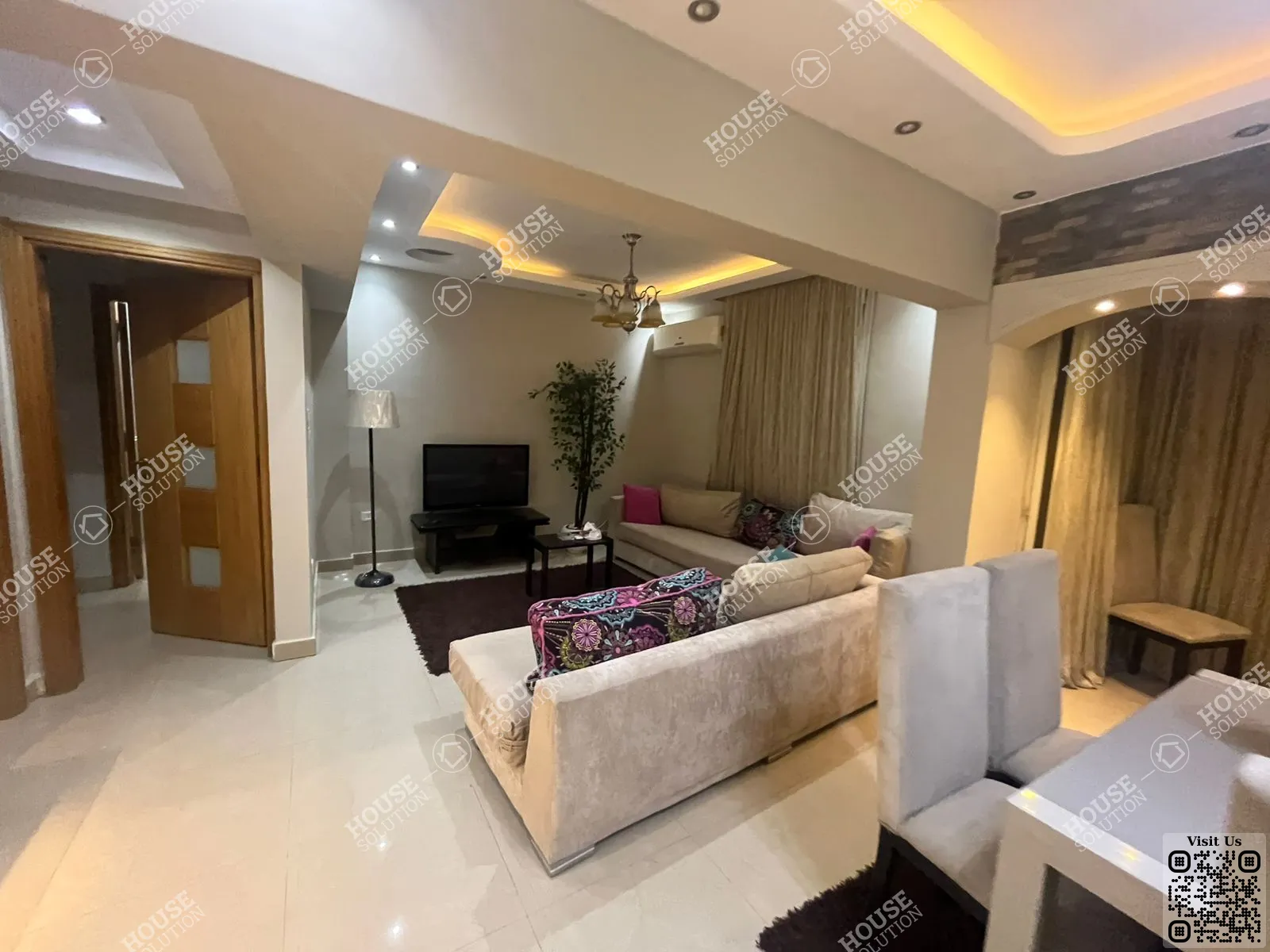 غرفة الاستقبال	 @ شقق للإيجار في المعادي دجله المعادي مساحة: 160 م² تتكون من 2 غرفة 1 حمام مفروش مودرن 5 نجوم #6297-0