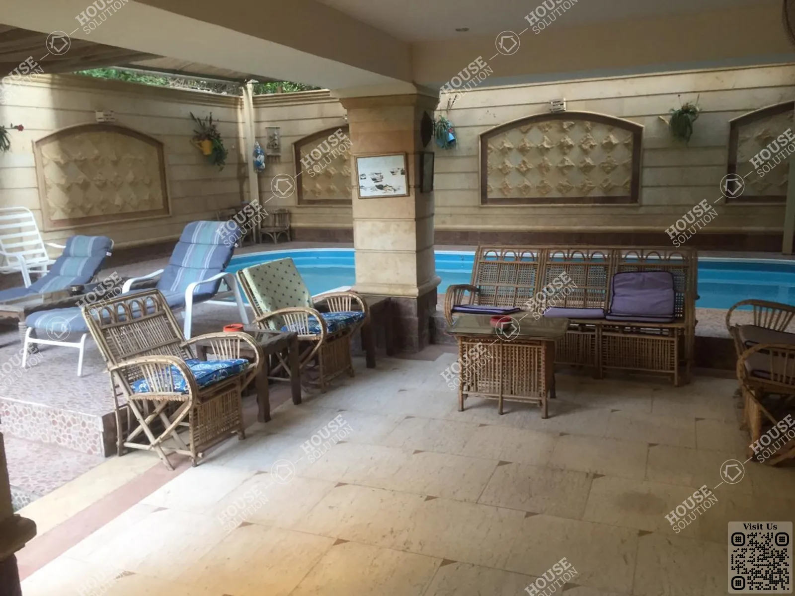 حوض سباحة خاص @ دور ارضي للإيجار في المعادي سرايات المعادي مساحة: 400 م² تتكون من 5 غرفة 5 حمام مفروش 5 نجوم #6303-1