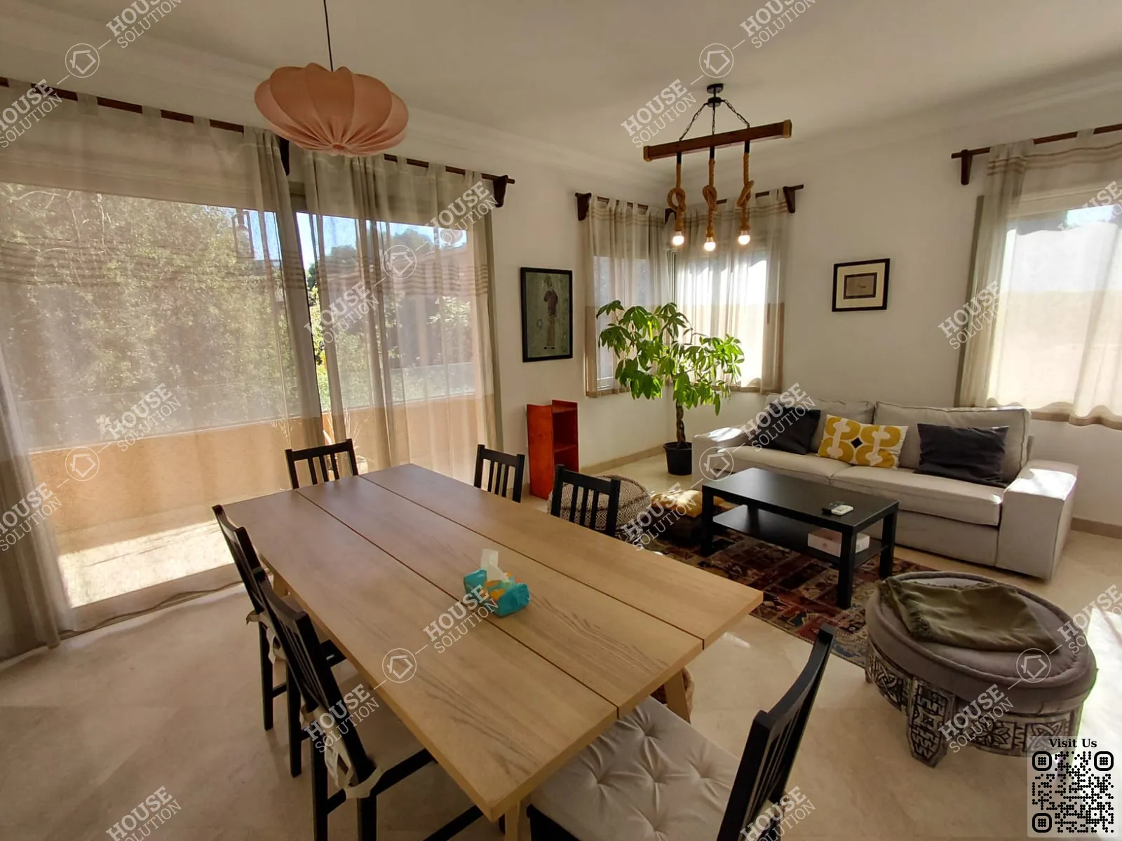 غرفة العشاء @ شقق للإيجار في المعادي دجله المعادي مساحة: 160 م² تتكون من 2 غرفة 3 حمام مفروش مودرن 5 نجوم #6324-0