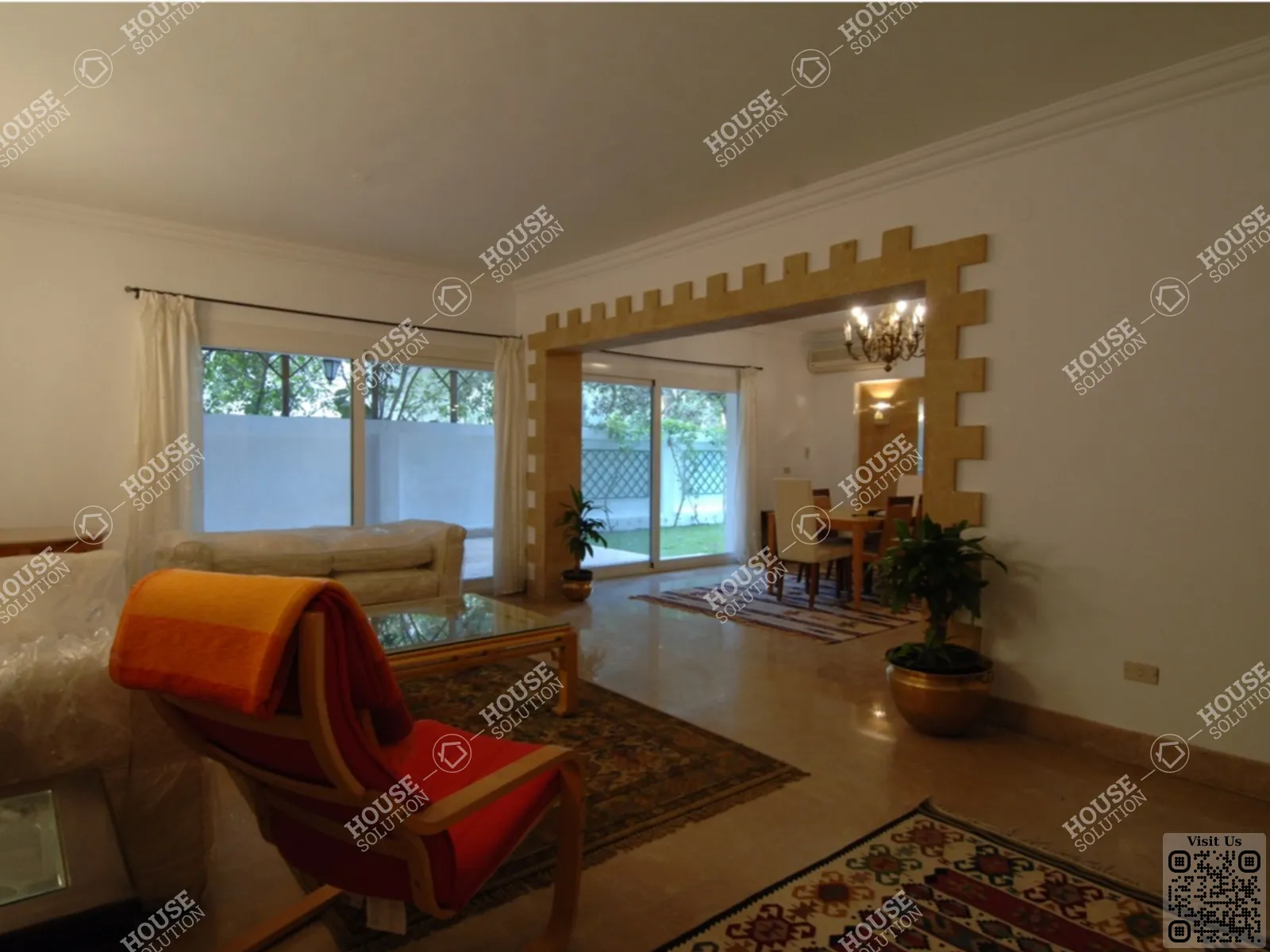 غرفة الاستقبال	 @ دور ارضي للإيجار في المعادي سرايات المعادي مساحة: 180 م² تتكون من 3 غرفة 3 حمام مفروش 5 نجوم #6325-2