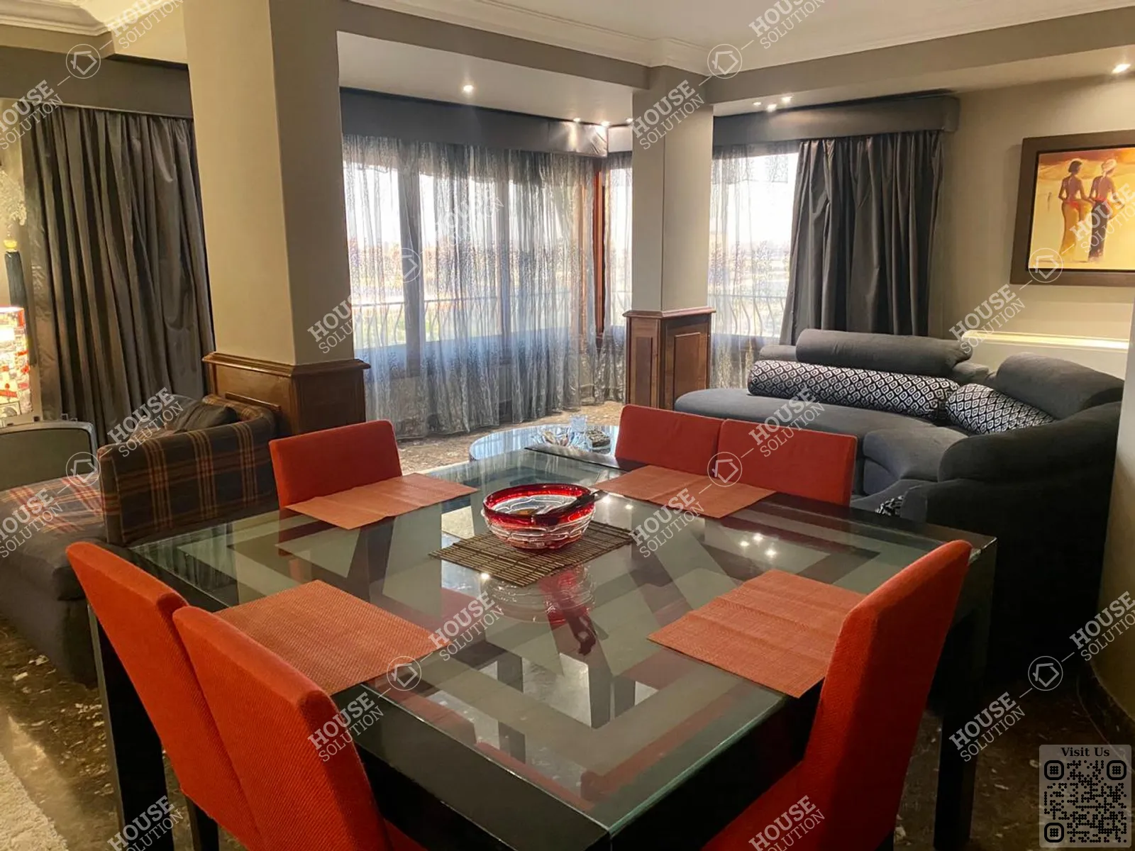 DINING AREA @ Apartments For Rent In Maadi Maadi Degla Area: 180 m² consists of 3 Bedrooms 3 Bathrooms Furnished 5 stars #6327-1