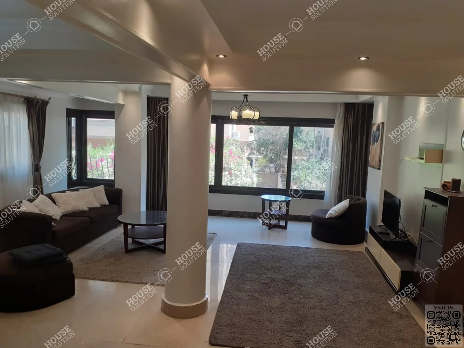 غرفة الاستقبال	 @ شقق للإيجار في المعادي سرايات المعادي مساحة: 180 م² تتكون من 3 غرفة 2 حمام مفروش مودرن 5 نجوم #6340-1