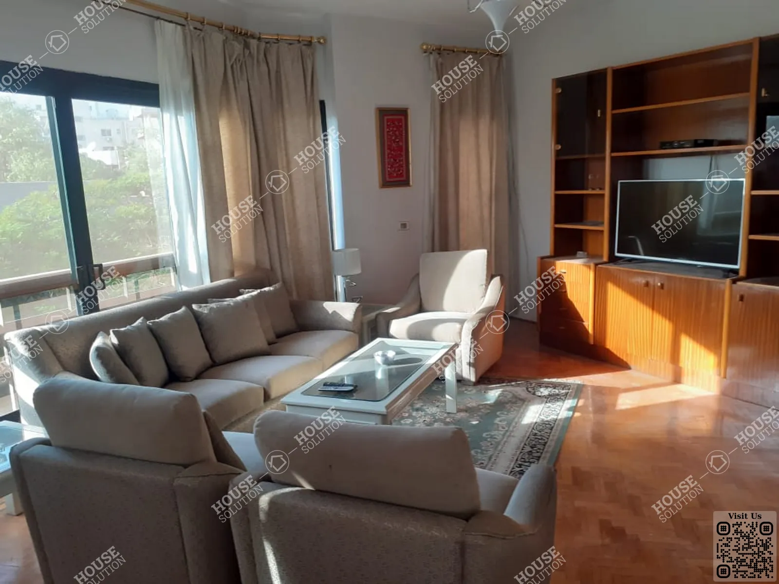 غرفة الاستقبال	 @ شقق للإيجار في المعادي دجله المعادي مساحة: 200 م² تتكون من 3 غرفة 2 حمام مفروش 5 نجوم #6350-1