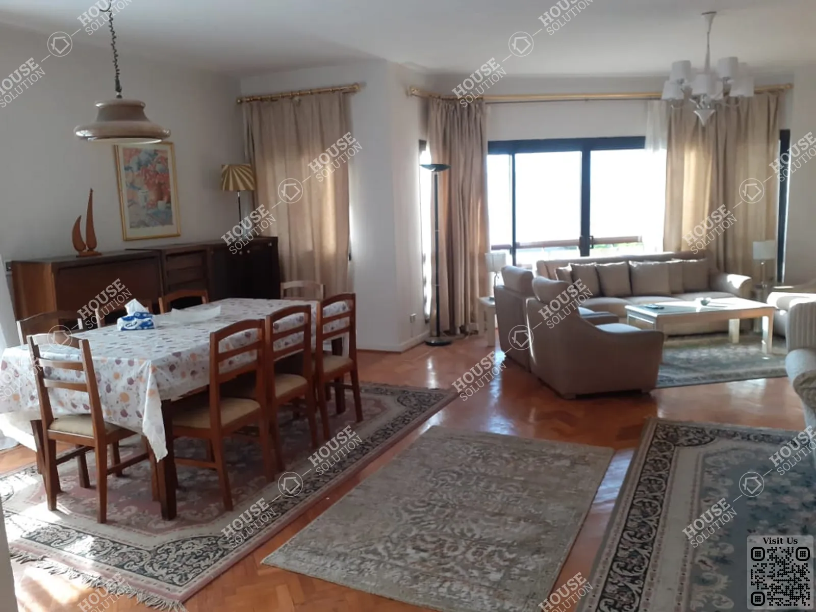 غرفة العشاء @ شقق للإيجار في المعادي دجله المعادي مساحة: 200 م² تتكون من 3 غرفة 2 حمام مفروش 5 نجوم #6350-2