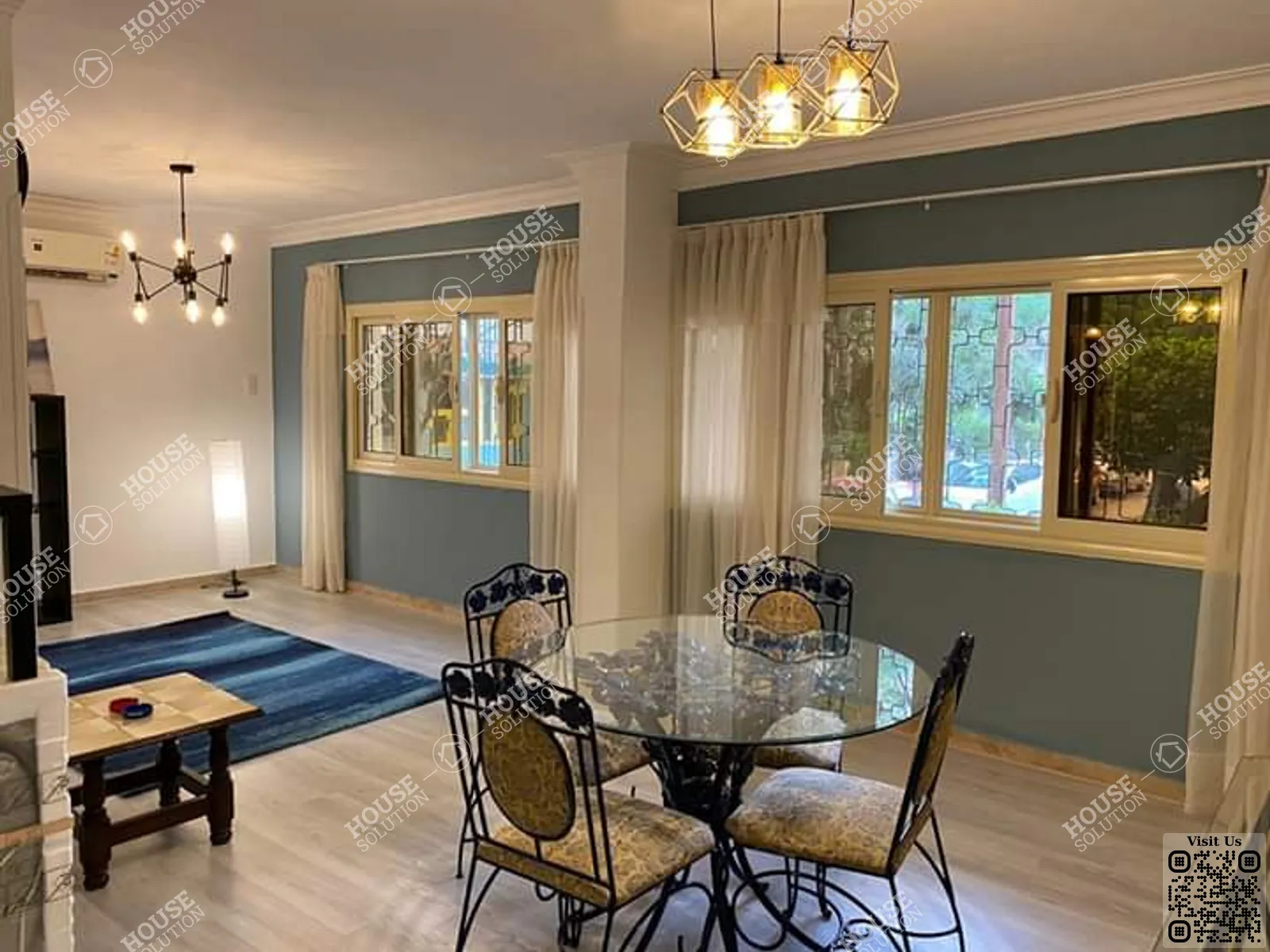 DINING AREA @ Ground Floors For Rent In Maadi Maadi Degla Area: 120 m² consists of 2 Bedrooms 1 Bathrooms Furnished 5 stars #6357-1