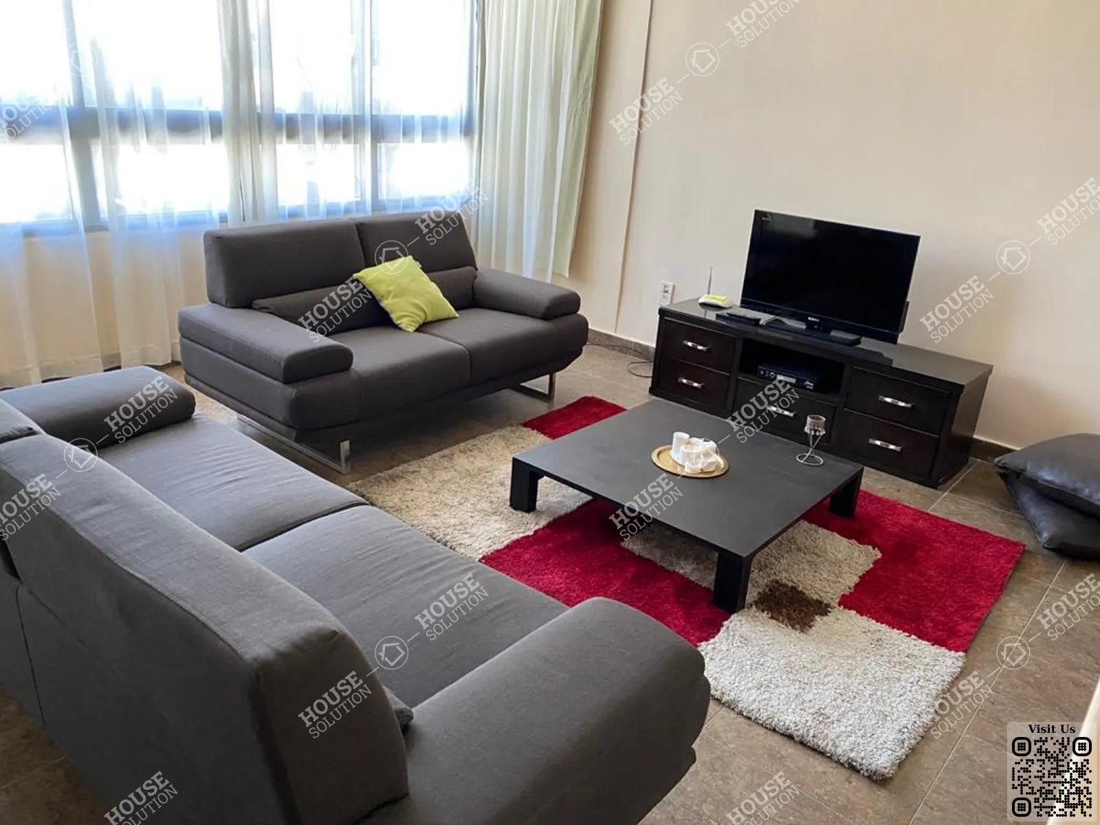 غرفة الاستقبال	 @ شقق للإيجار في المعادي دجله المعادي مساحة: 140 م² تتكون من 2 غرفة 1 حمام مفروش 5 نجوم #6359-0