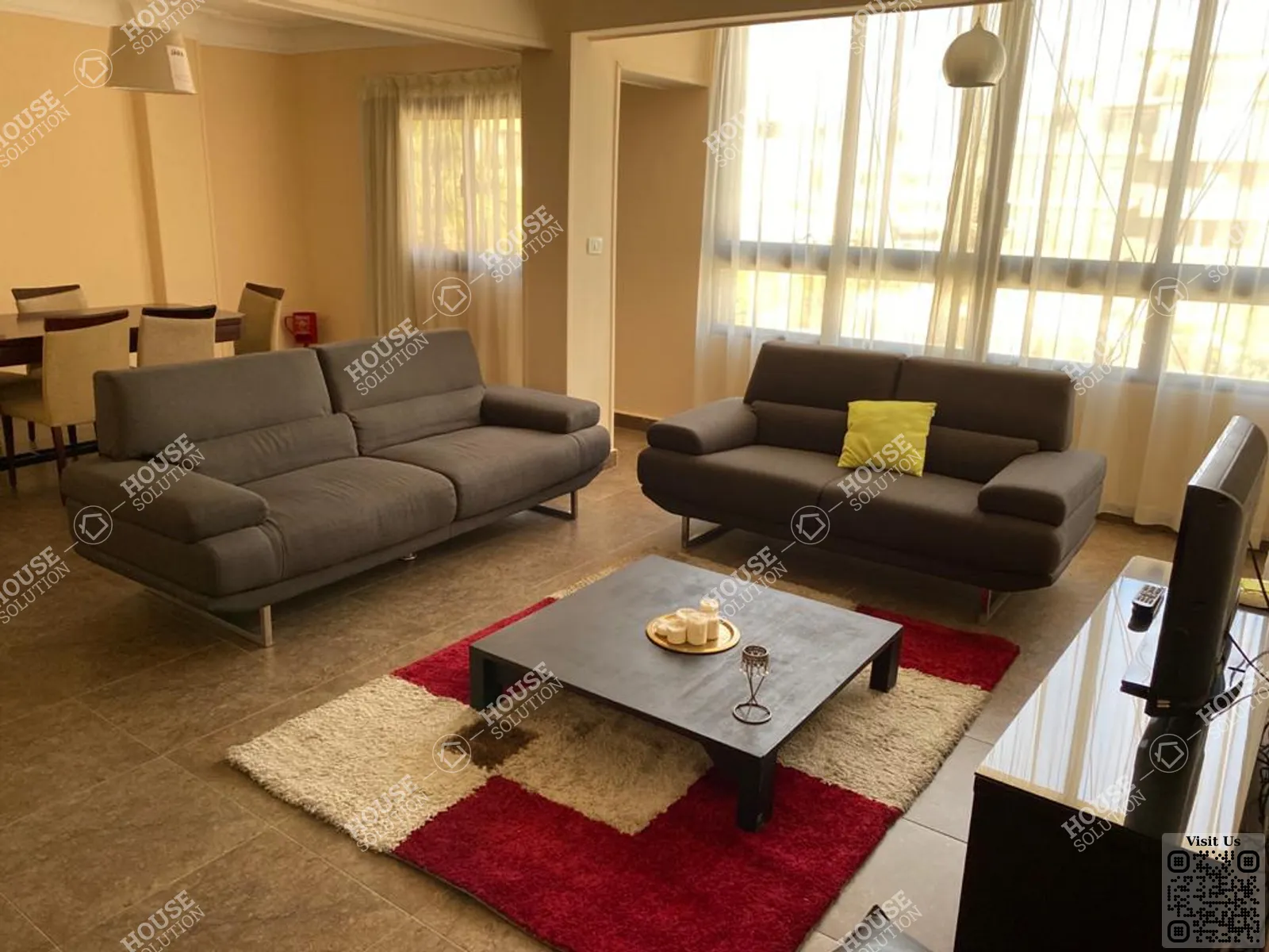 غرفة الاستقبال	 @ شقق للإيجار في المعادي دجله المعادي مساحة: 140 م² تتكون من 2 غرفة 1 حمام مفروش 5 نجوم #6359-1