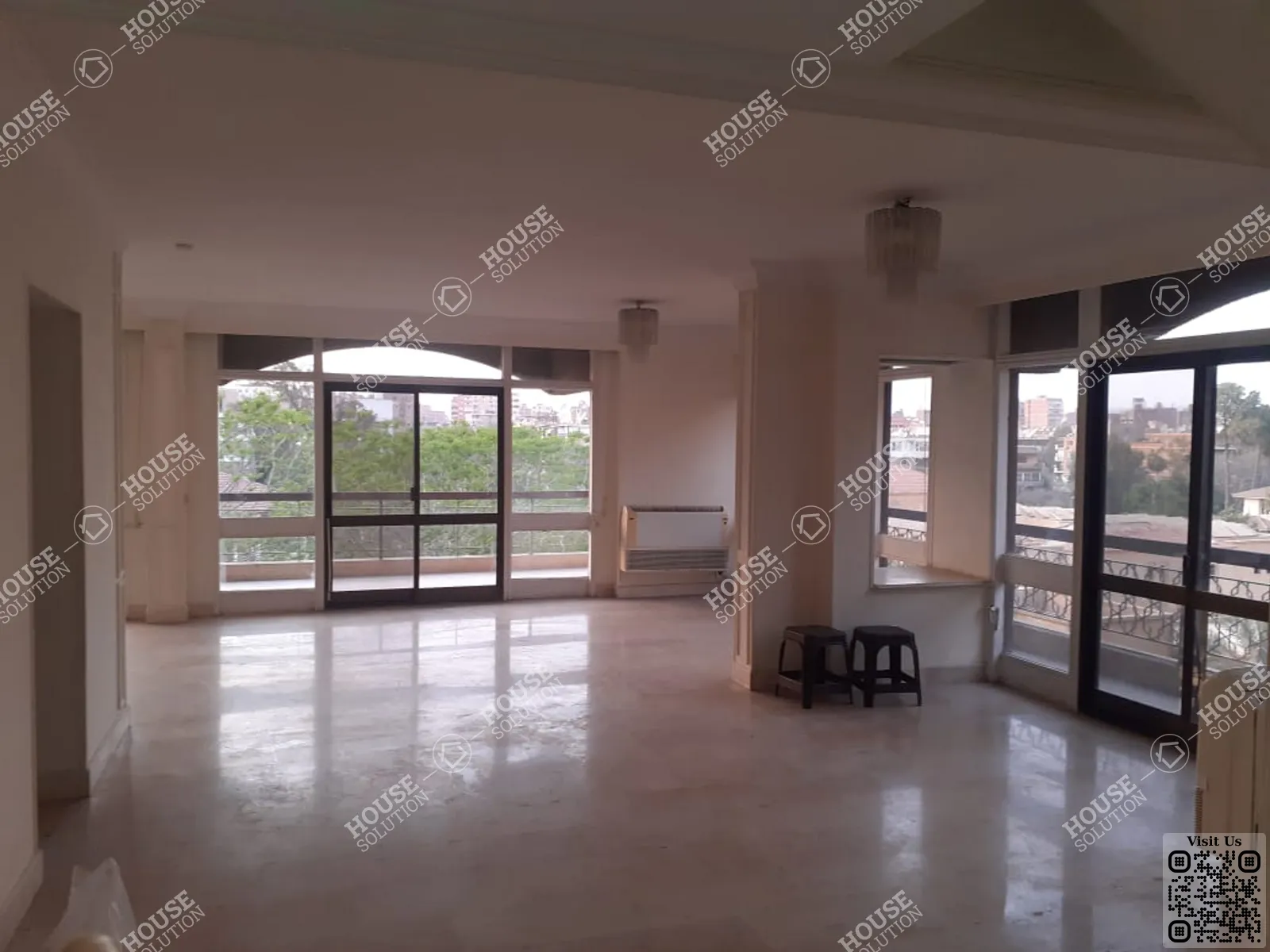 غرفة الاستقبال @ شقق للإيجار في المعادي سرايات المعادي مساحة: 360 م² تتكون من 3 غرفة 3 حمام نصف مفروش 5 نجوم #6360-1