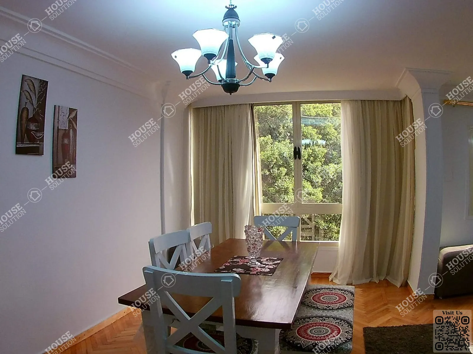 غرفة العشاء @ دوبليكس للإيجار في المعادي سرايات المعادي مساحة: 120 م² تتكون من 2 غرفة 2 حمام مفروش 5 نجوم #6365-2