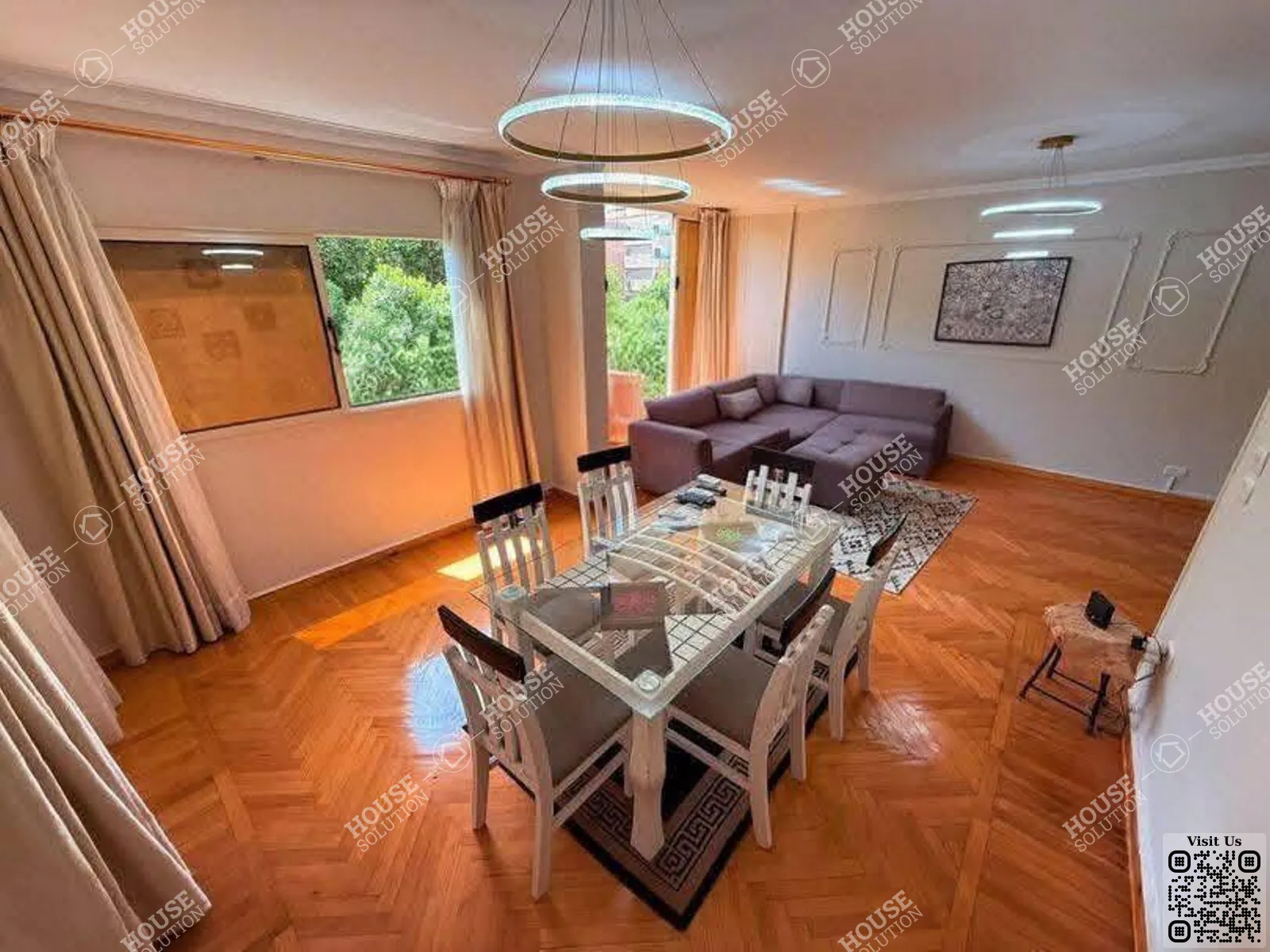 غرفة العشاء @ دوبليكس للإيجار في المعادي سرايات المعادي مساحة: 120 م² تتكون من 2 غرفة 2 حمام مفروش 5 نجوم #6367-2