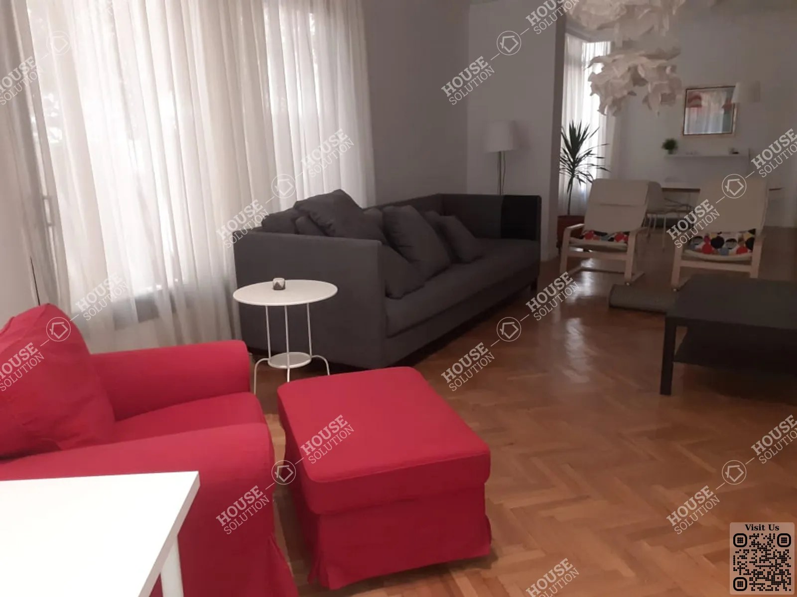 غرفة الاستقبال	 @ شقق للإيجار في المعادي سرايات المعادي مساحة: 160 م² تتكون من 2 غرفة 3 حمام مفروش مودرن 5 نجوم #6377-1