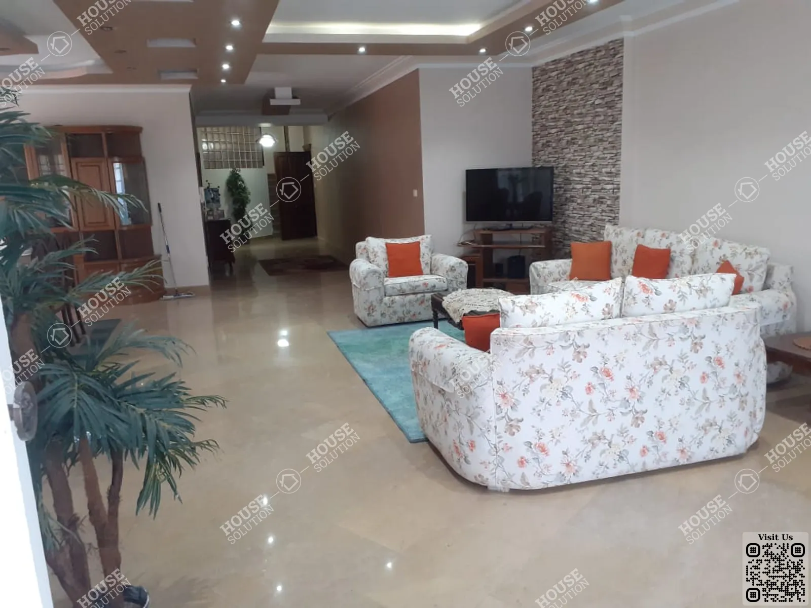 غرفة الاستقبال @ شقق للإيجار في المعادي سرايات المعادي مساحة: 280 م² تتكون من 3 غرفة 3 حمام مفروش 5 نجوم #6382-2