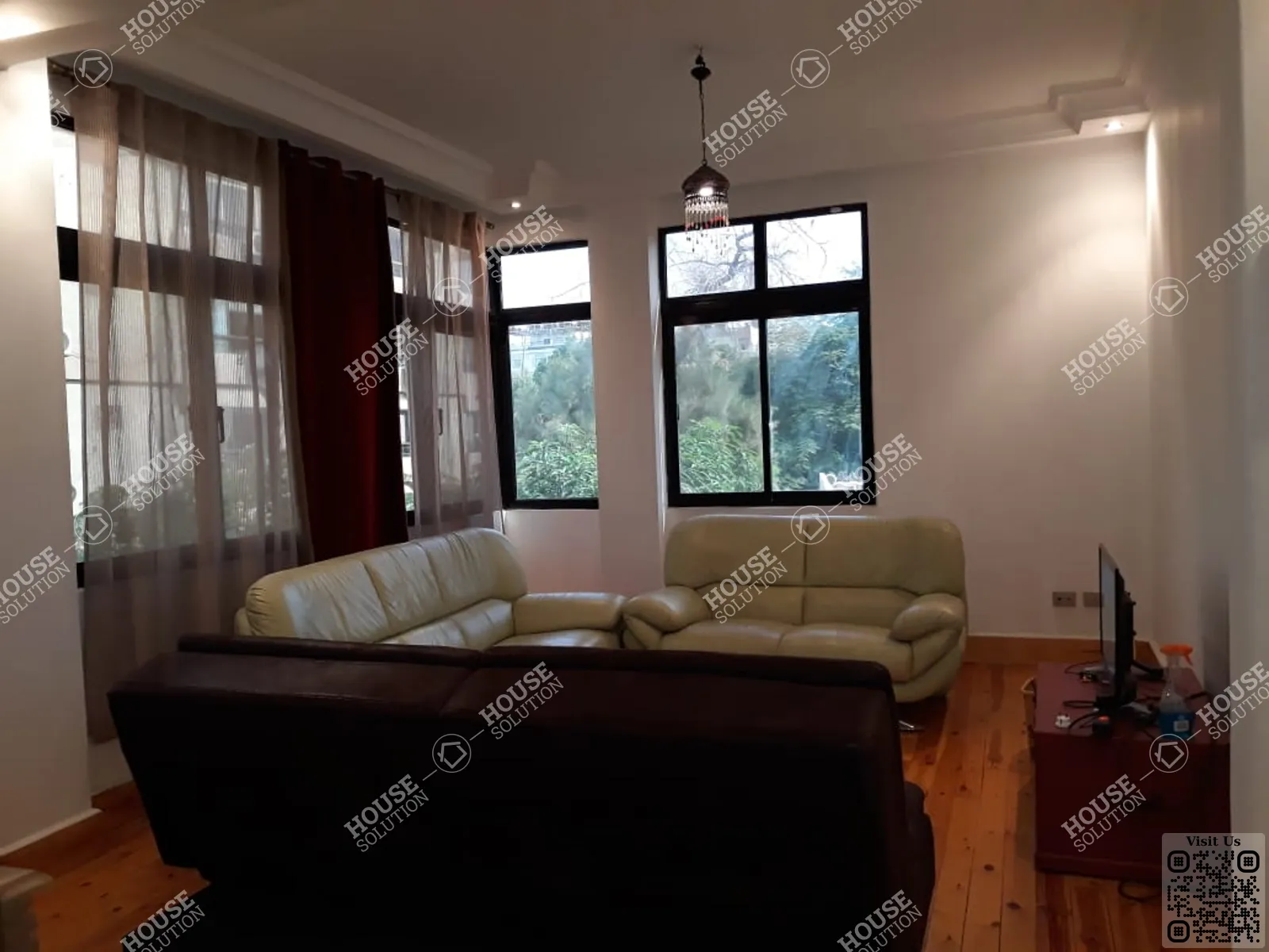 غرفة الاستقبال @ شقق للإيجار في المعادي سرايات المعادي مساحة: 120 م² تتكون من 2 غرفة 1 حمام مفروش 5 نجوم #6388-0