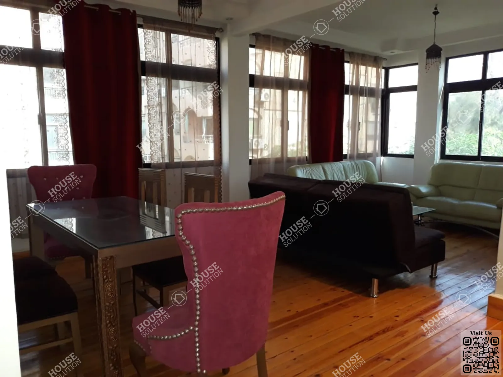 غرفة الاستقبال @ شقق للإيجار في المعادي سرايات المعادي مساحة: 120 م² تتكون من 2 غرفة 1 حمام مفروش 5 نجوم #6388-2