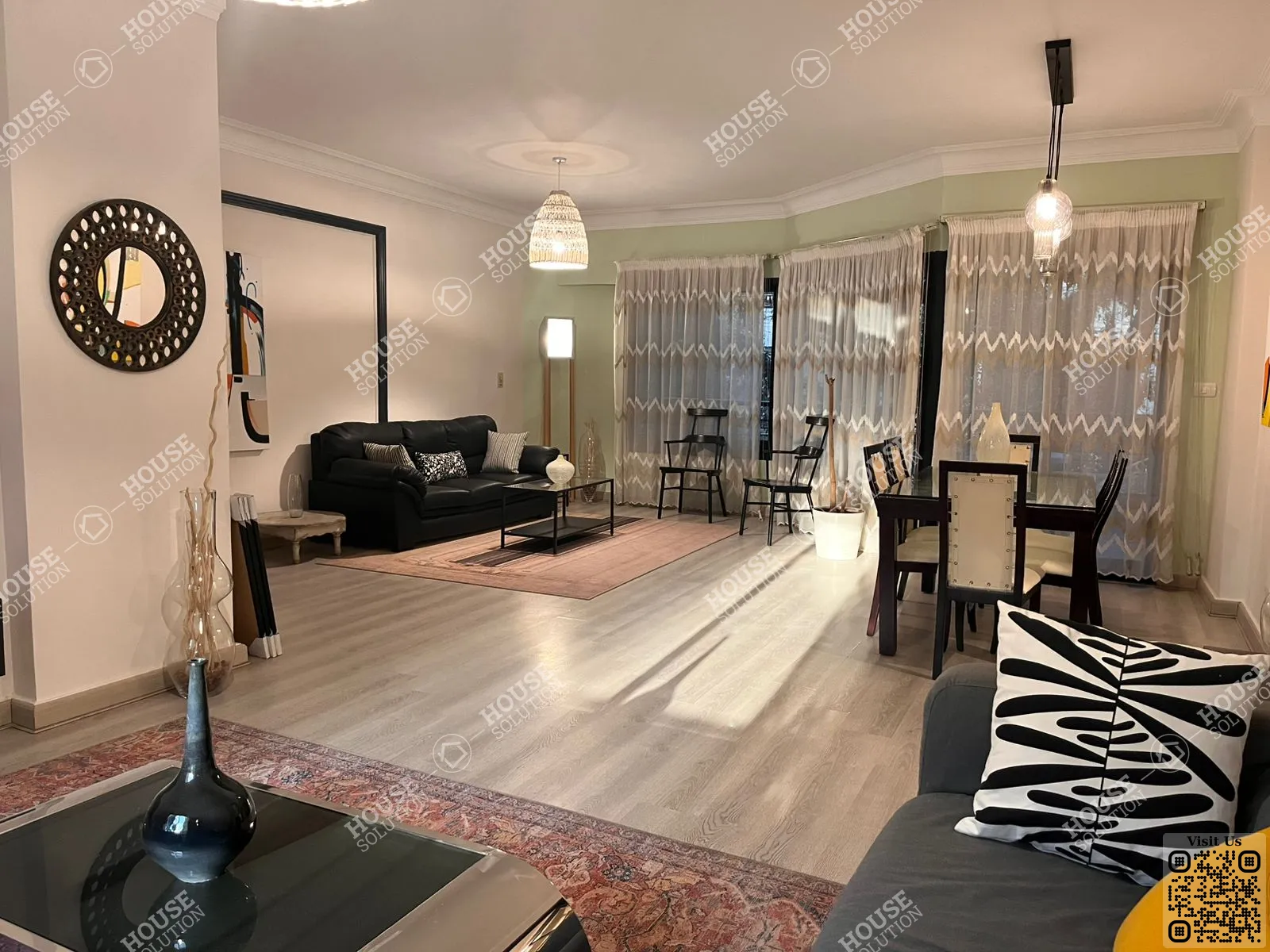 غرفة الاستقبال	 @ شقق للإيجار في المعادي سرايات المعادي مساحة: 180 م² تتكون من 3 غرفة 2 حمام مفروش مودرن 5 نجوم #6418-2