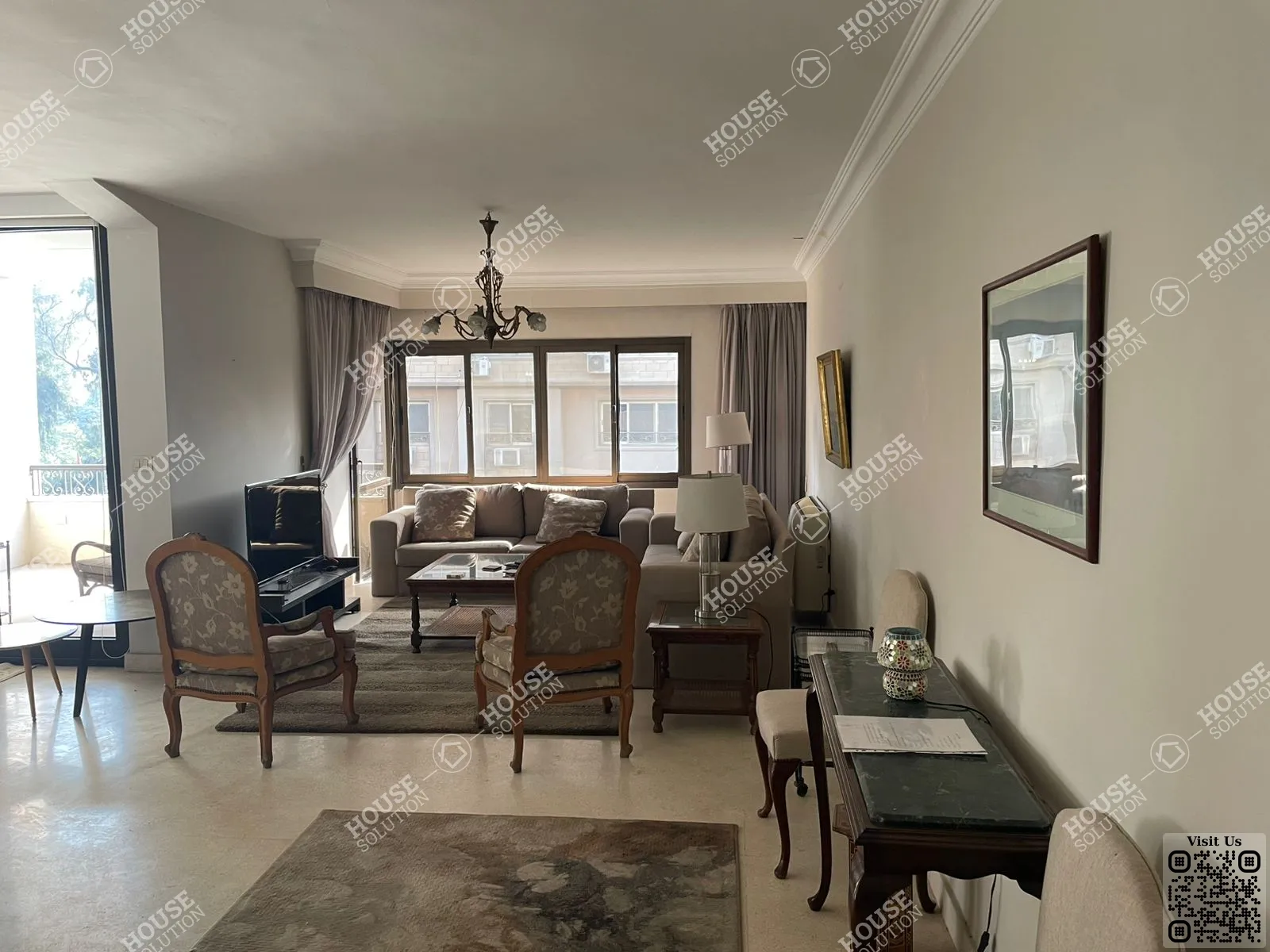 غرفة الاستقبال	 @ شقق للإيجار في المعادي سرايات المعادي مساحة: 190 م² تتكون من 3 غرفة 3 حمام مفروش 5 نجوم #6424-2