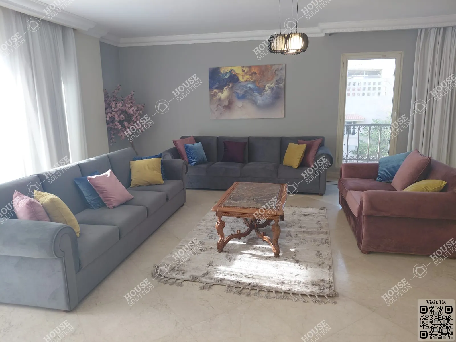 غرفة الاستقبال	 @ شقق للإيجار في المعادي سرايات المعادي مساحة: 350 م² تتكون من 4 غرفة 4 حمام مفروش مودرن 5 نجوم #6447-1