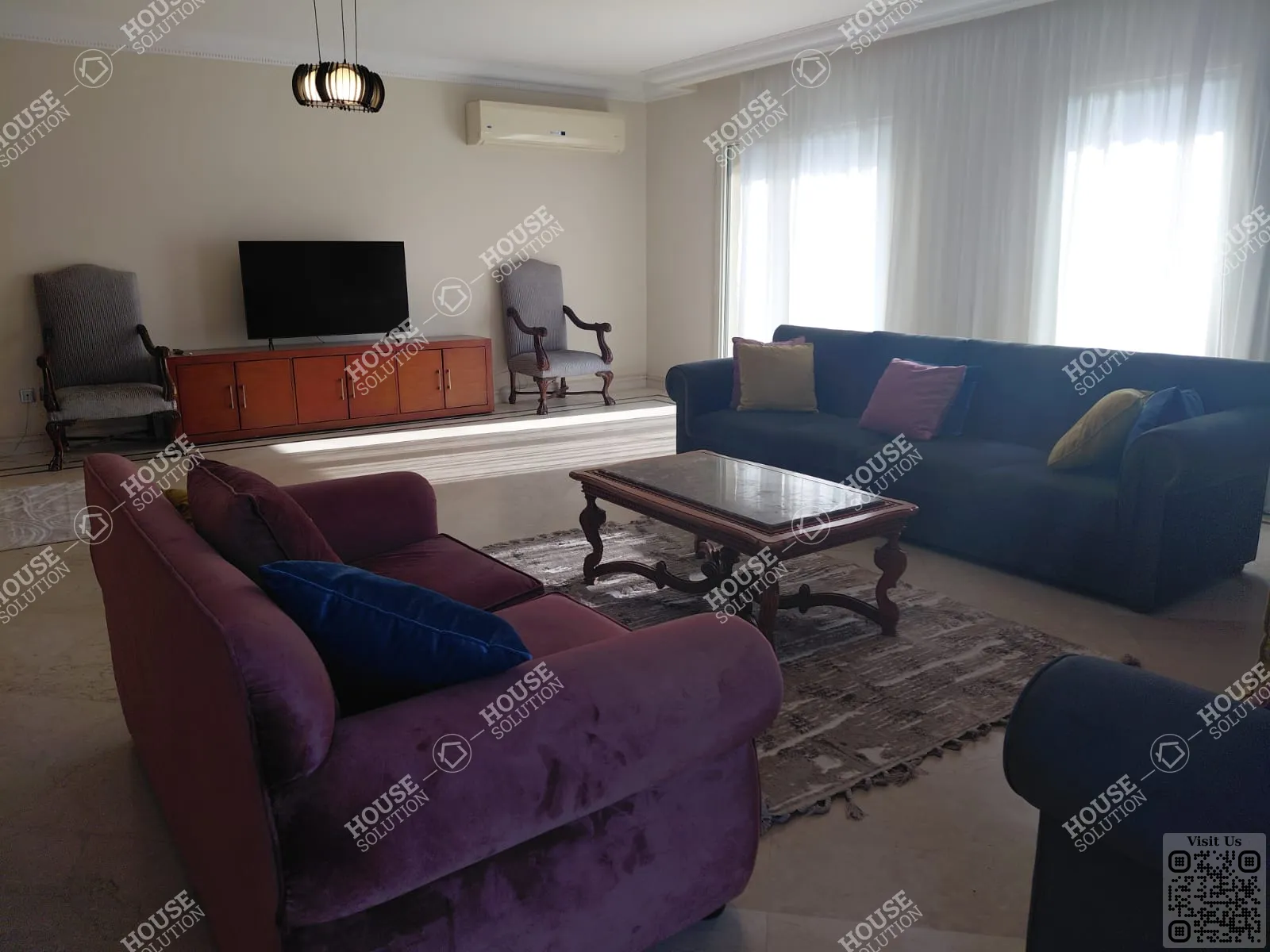 غرفة الاستقبال	 @ شقق للإيجار في المعادي سرايات المعادي مساحة: 350 م² تتكون من 4 غرفة 4 حمام مفروش مودرن 5 نجوم #6447-2