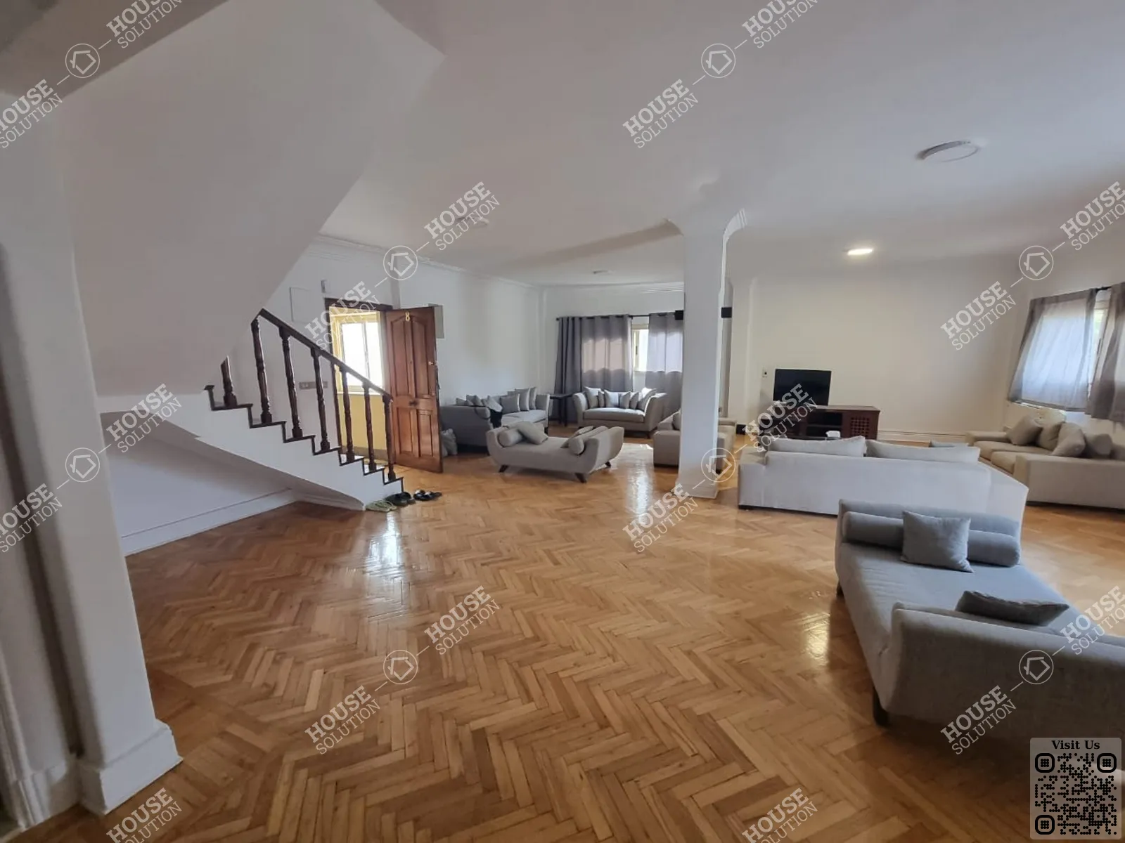 غرفة الاستقبال @ دوبليكس للإيجار في المعادي دجله المعادي مساحة: 240 م² تتكون من 4 غرفة 3 حمام مفروش مودرن 5 نجوم #6463-1