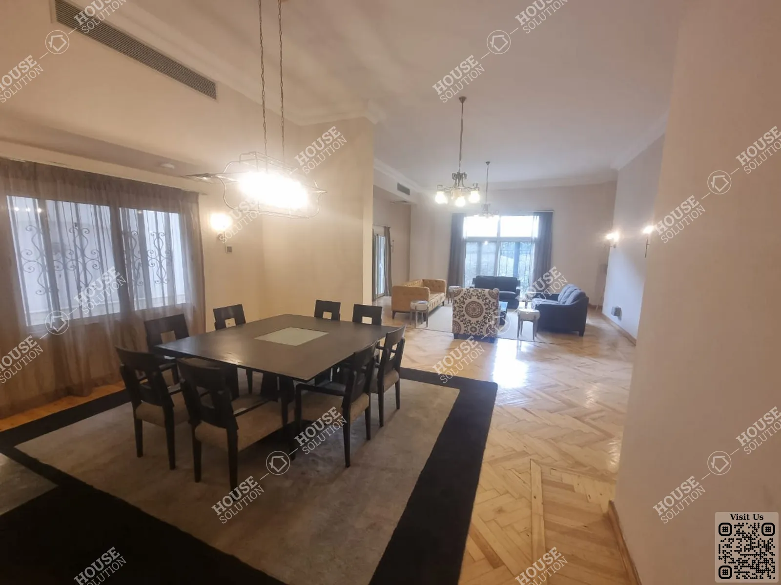 غرفة الاستقبال	 @ دور ارضي للإيجار في المعادي سرايات المعادي مساحة: 400 م² تتكون من 6 غرفة 7 حمام مفروش مودرن 5 نجوم #6465-2