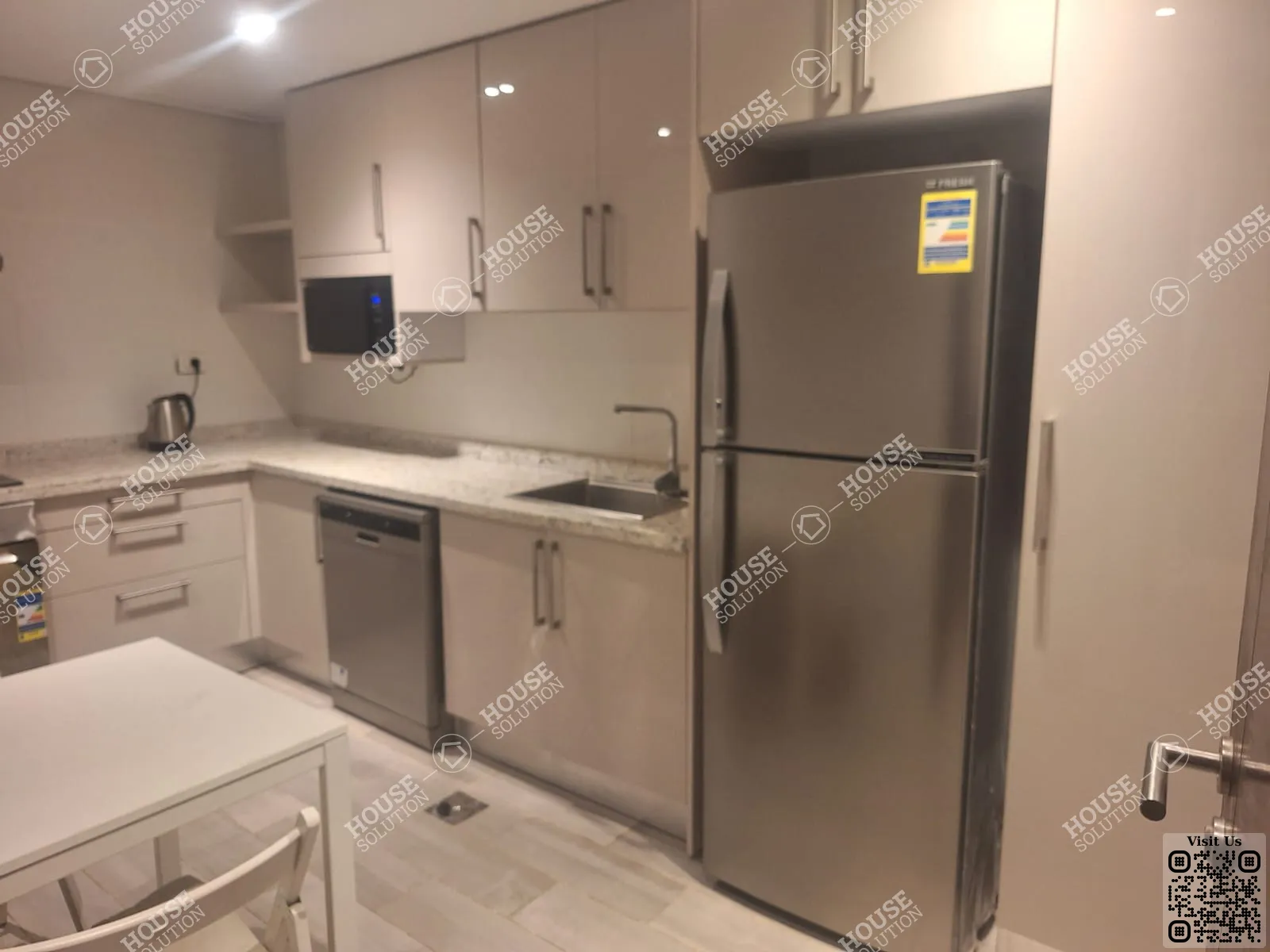 مطبخ @ شقق للإيجار في القاهرة الجديدة كايرو فيستيفال سيتى مساحة: 175 م² تتكون من 2 غرفة 3 حمام مفروش مودرن 5 نجوم #6473-1