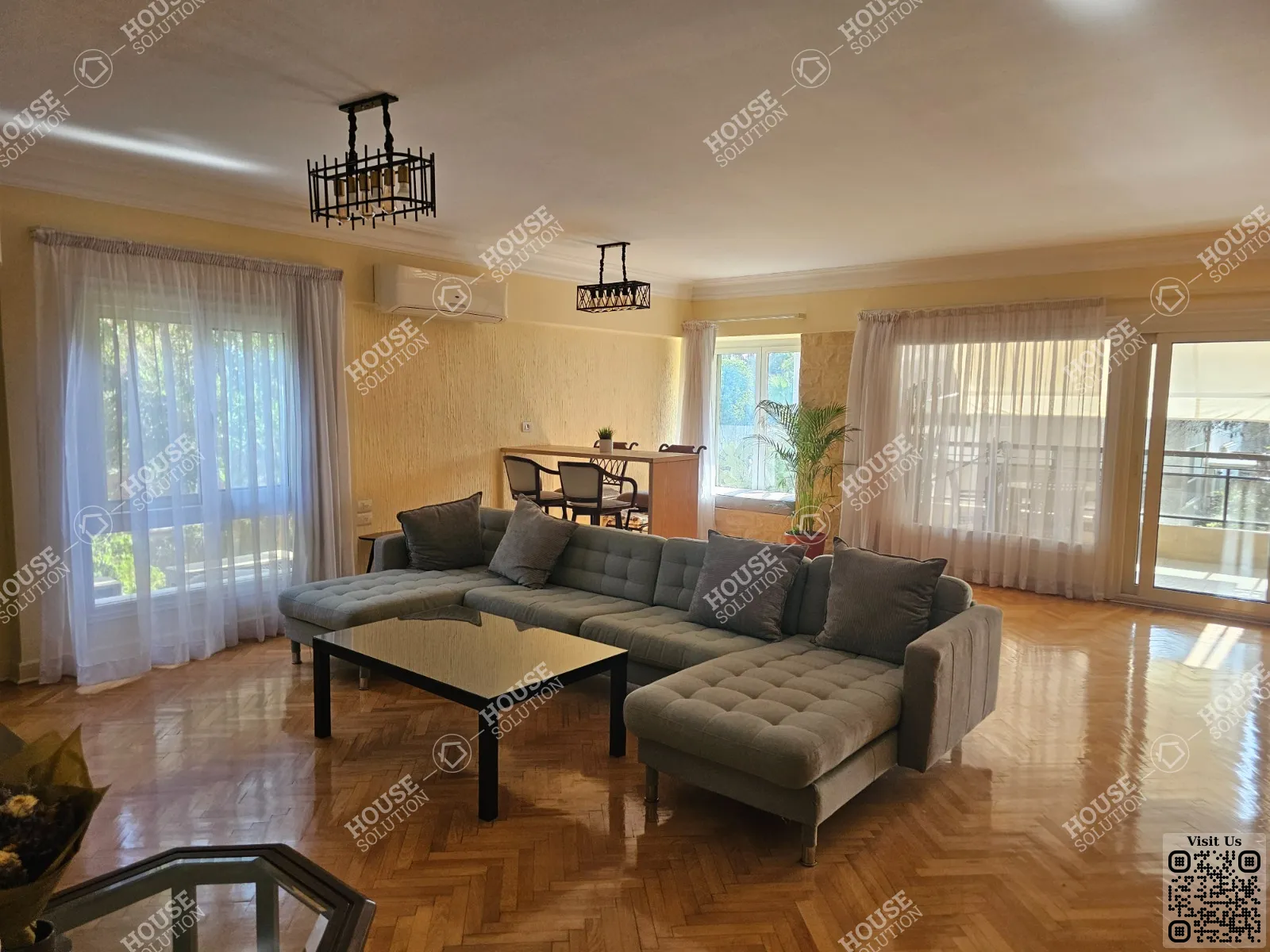 غرفة الاستقبال @ شقق للإيجار في المعادي سرايات المعادي مساحة: 265 م² تتكون من 4 غرفة 3 حمام مفروش مودرن 5 نجوم #6475-0