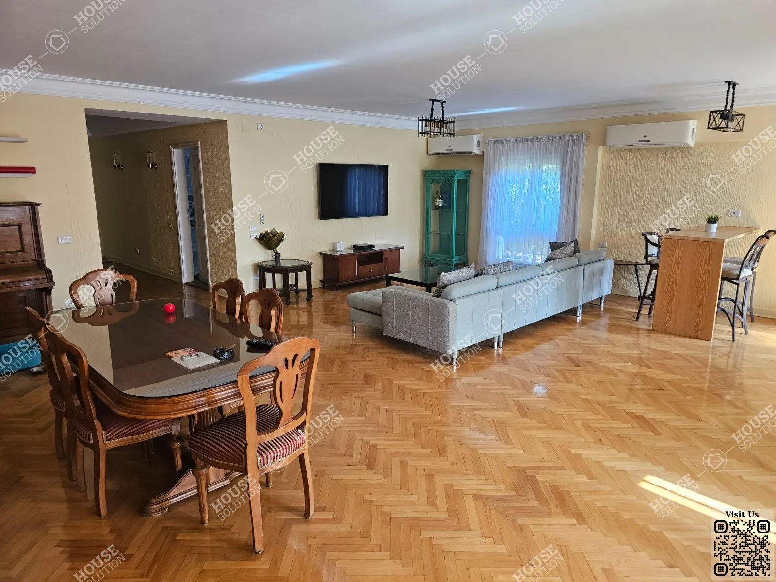 غرفة الاستقبال @ شقق للإيجار في المعادي سرايات المعادي مساحة: 265 م² تتكون من 4 غرفة 3 حمام مفروش مودرن 5 نجوم #6475-1